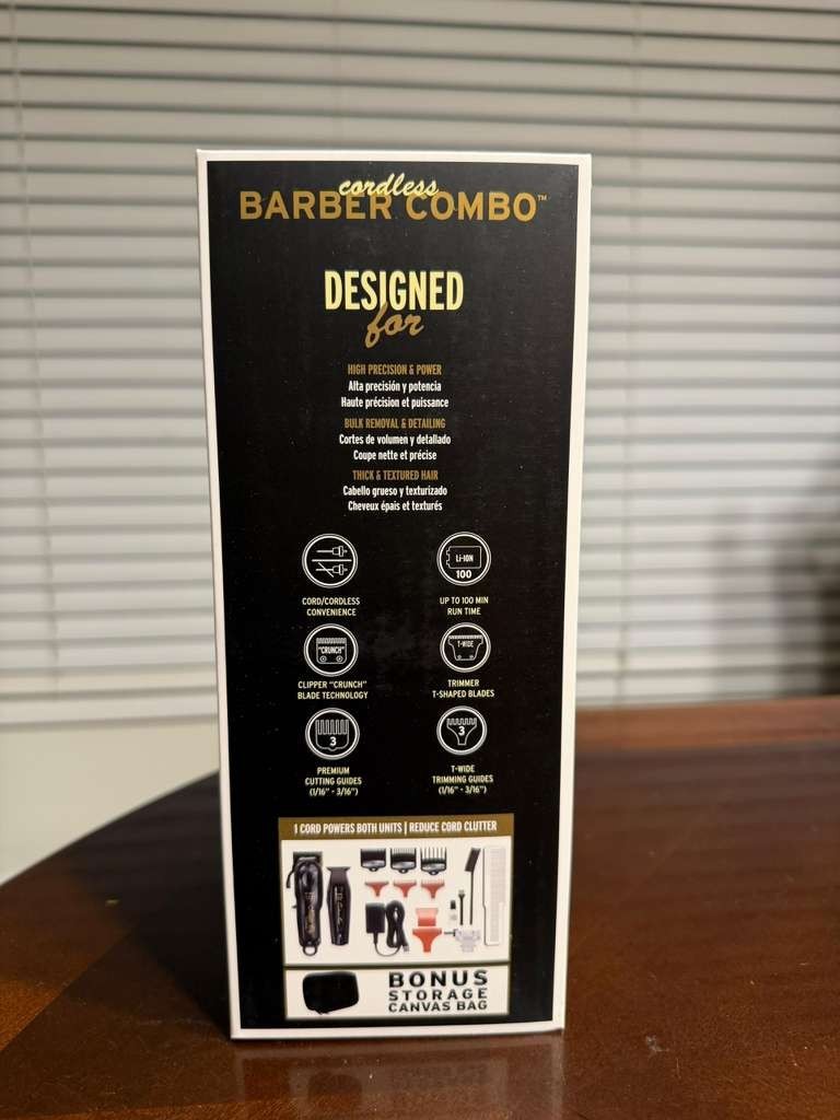 Wahl Cordless Barber Combo Clipper/Detailer Trimmer – Black (3025397) New In Box