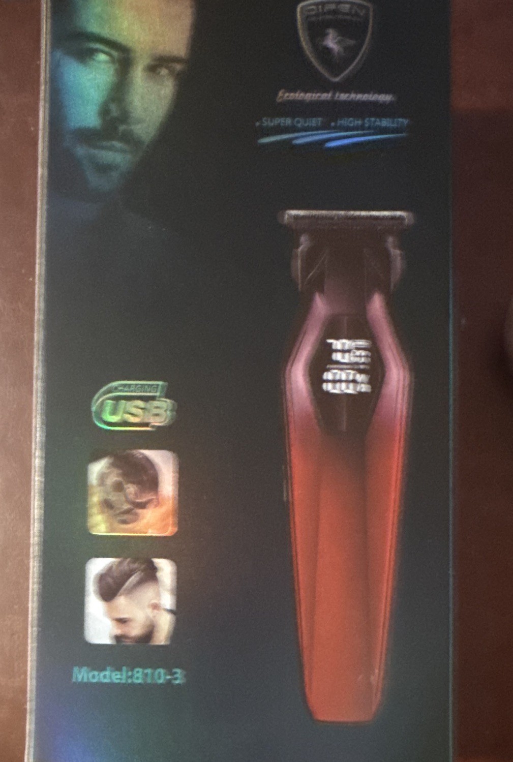 Difen 810-3 T-Blade Hair & Beard Trimmer USB Quick Charge Red
