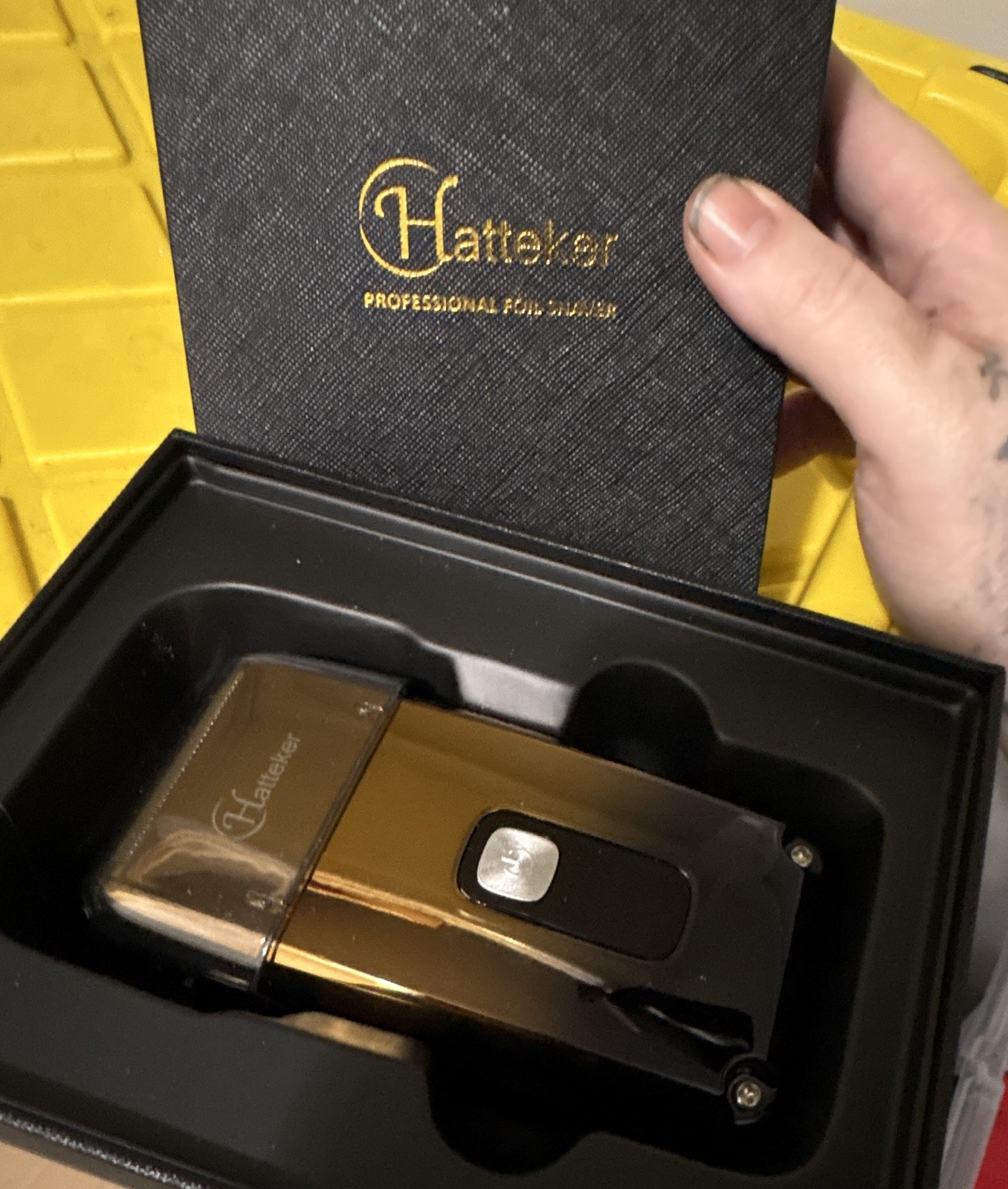 Hatteker Professional Hair Clipper Grooming Kit for Head, Gold/Black