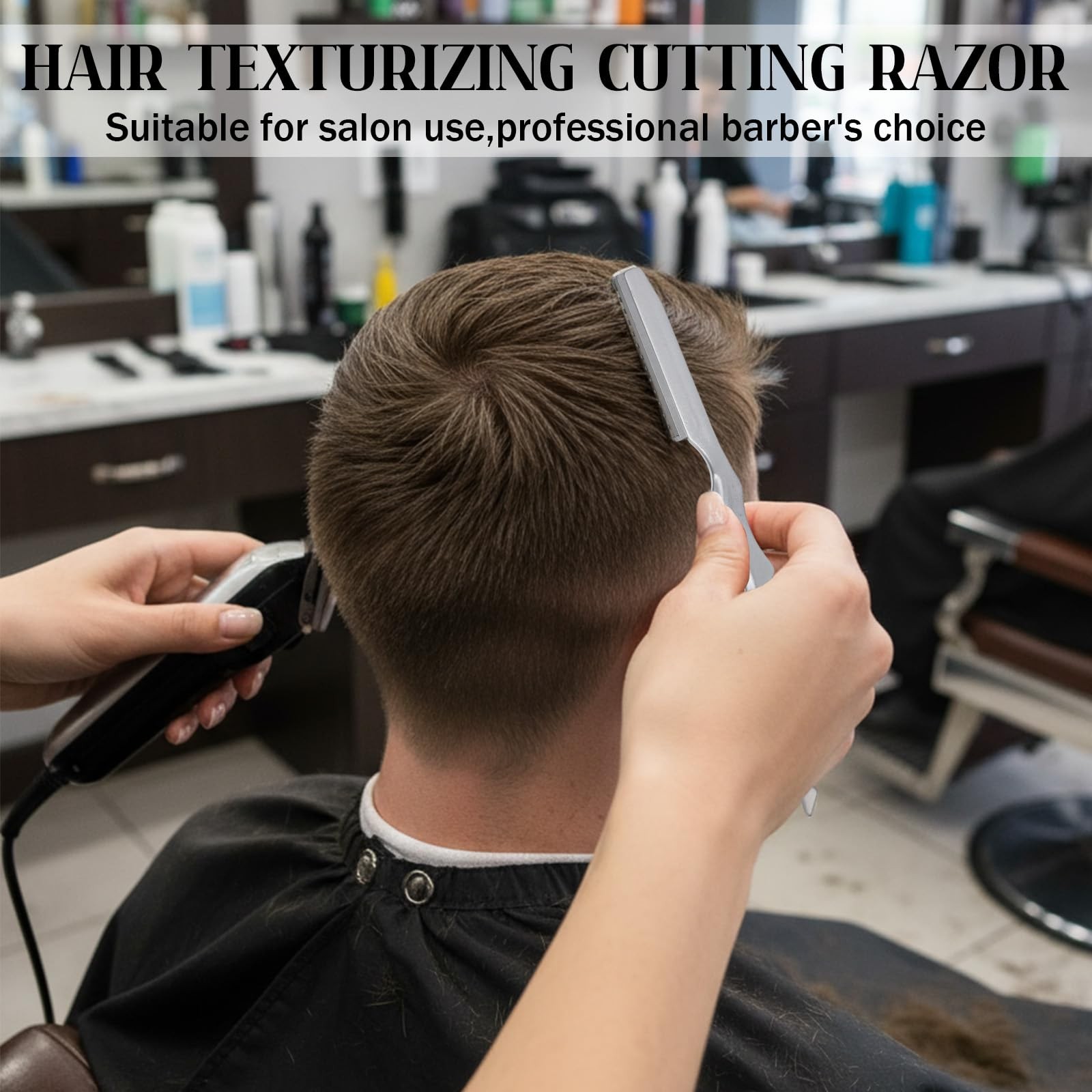 Hair Razors for Cutting Hair, 6.9″ Stainless Steel Thinning Razor Silver
