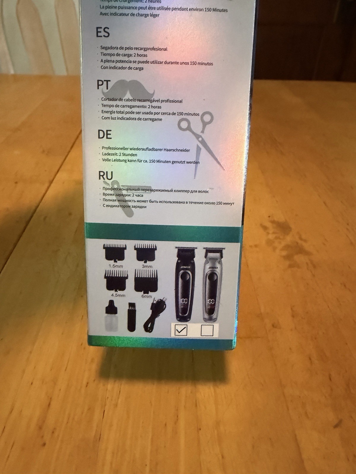 JINFEI T-Blade Cordless Hair Clipper, USB Rechargeable, LED, Black