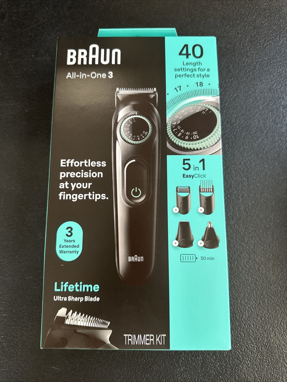 BRAUN All-in-One Beard & Head Cordless Trimmer Kit – 5 in 1 Easy Click [NEW]