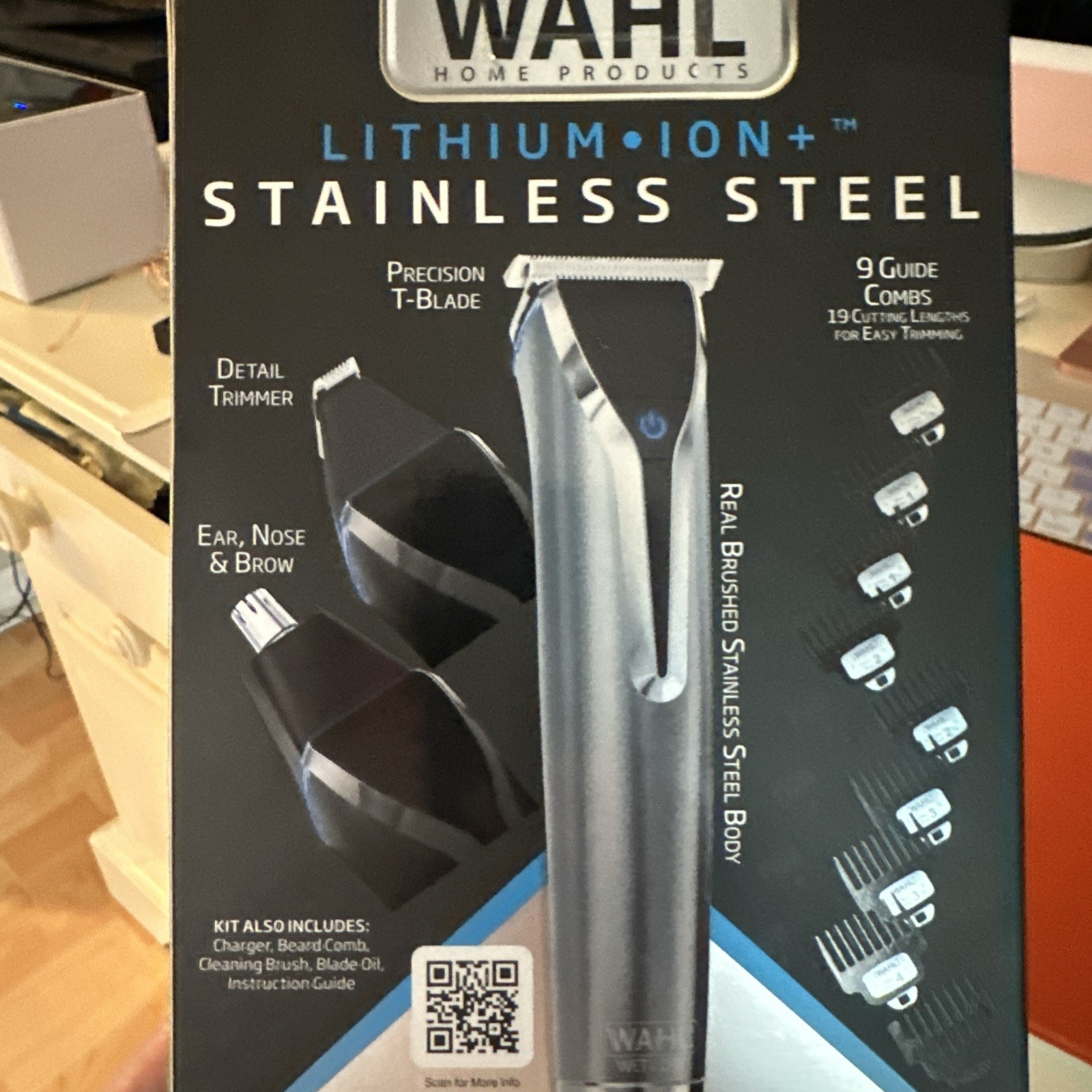 Wahl Stainless Steel Lithium-Ion Trimmer (9898) – Silver