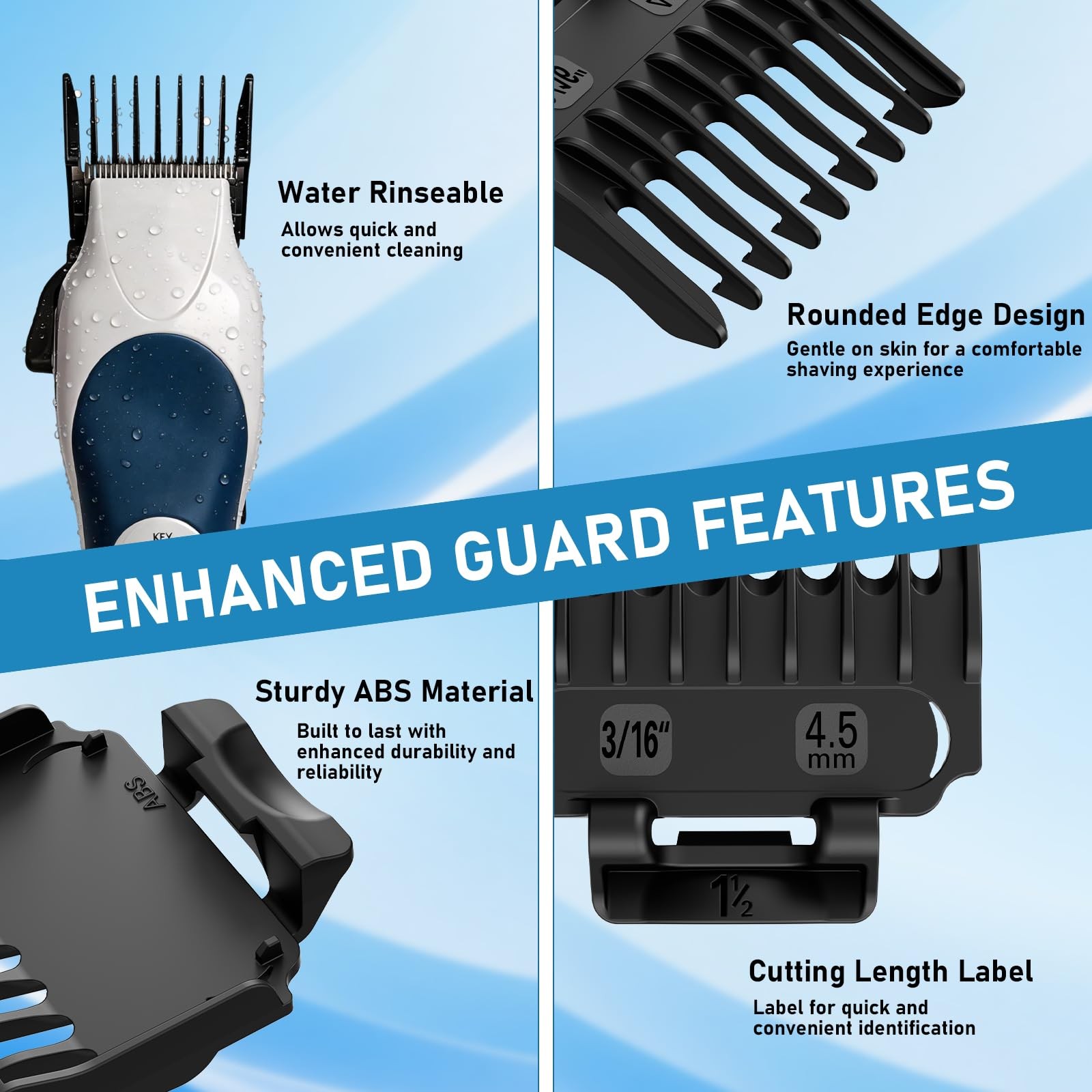 Hair Cutting Guards Set Organizer 1/161 Inch Barber Clipper Guide Combs 14 Pcs