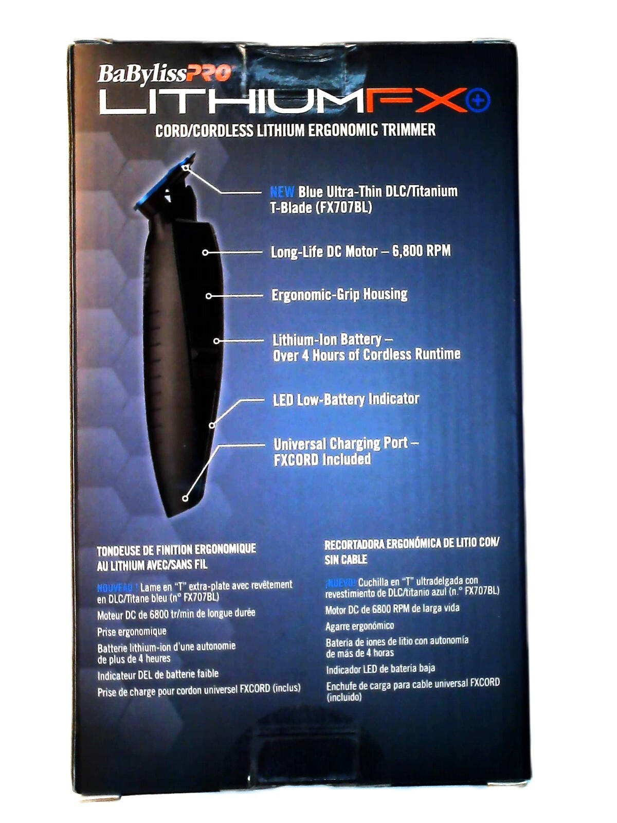 BABYLISS PRO LITHIUMFX CORD CORDLESS LITHIUM ERGONOMIC TRIMMER FX773NMB