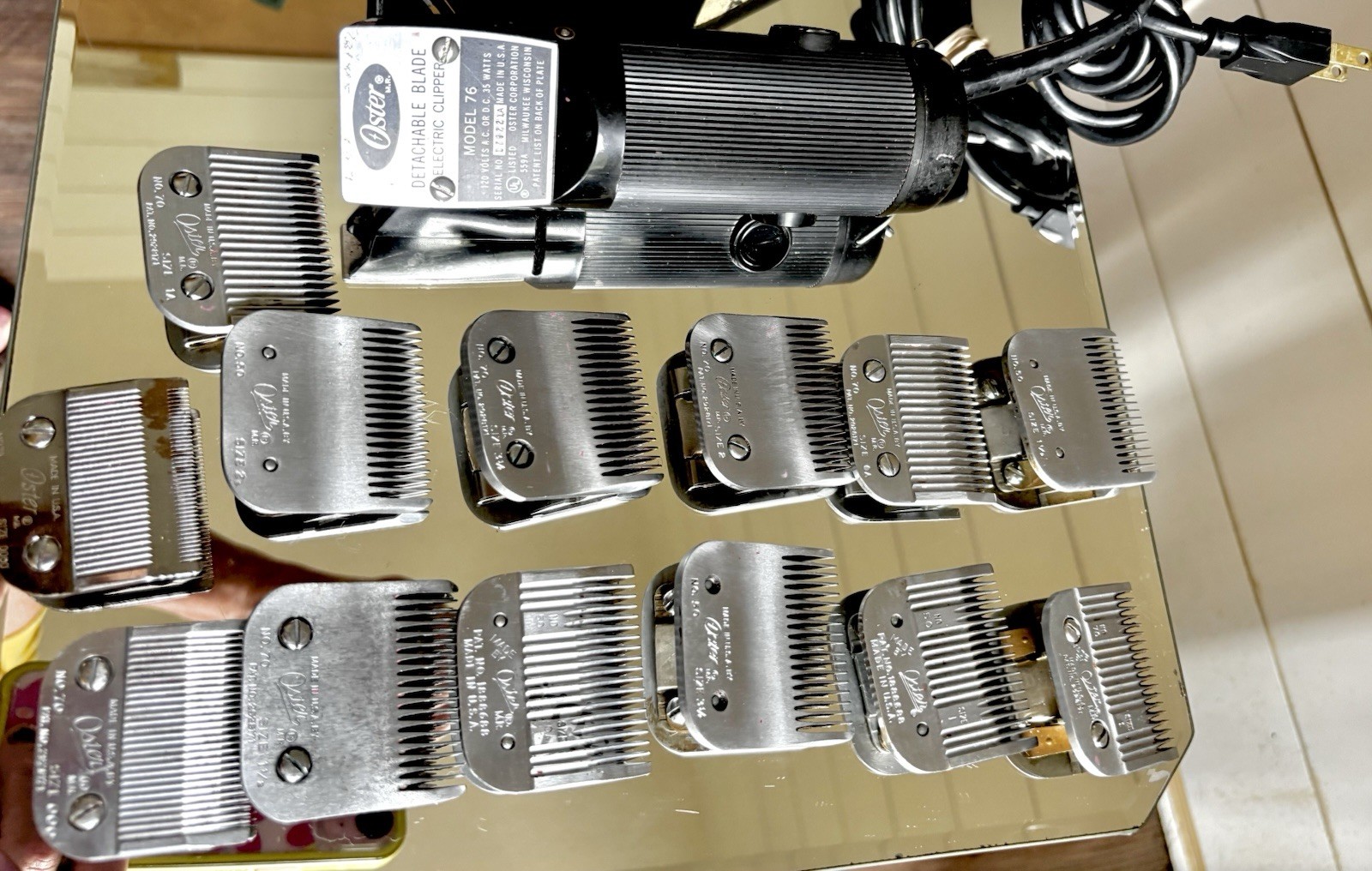 Barber Clippers Vintage Oster 76 Hair Clipper And 12 Oster Stainless Steel Blade