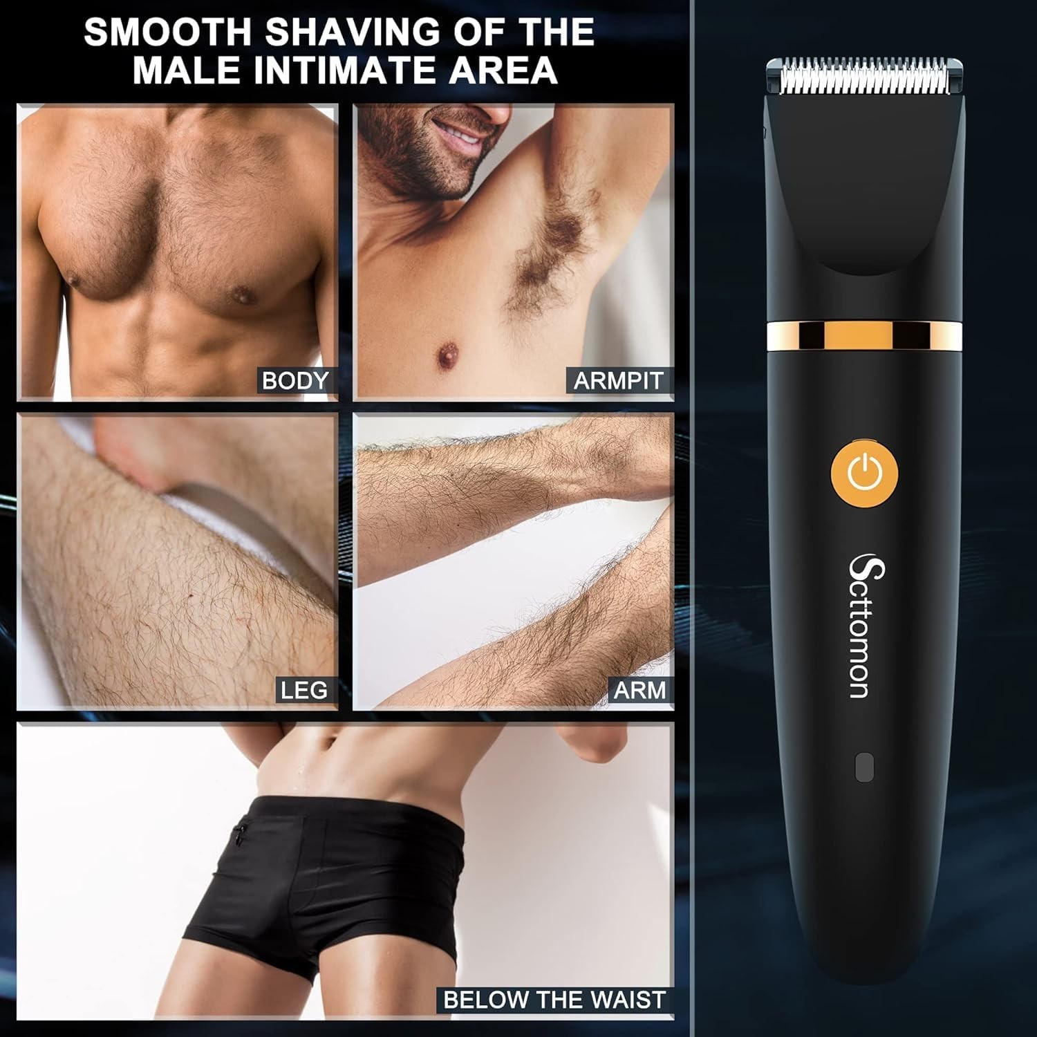 Electric Groin Hair Trim Ball Trimmer for Men Body Shaver Below-The-Waist Gro…