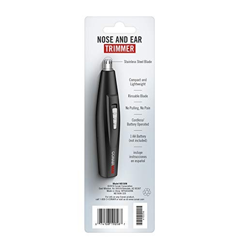 CONAIR Respect The Ritual Trimmer Nose Ear Stainless Steel Battery Powered Male