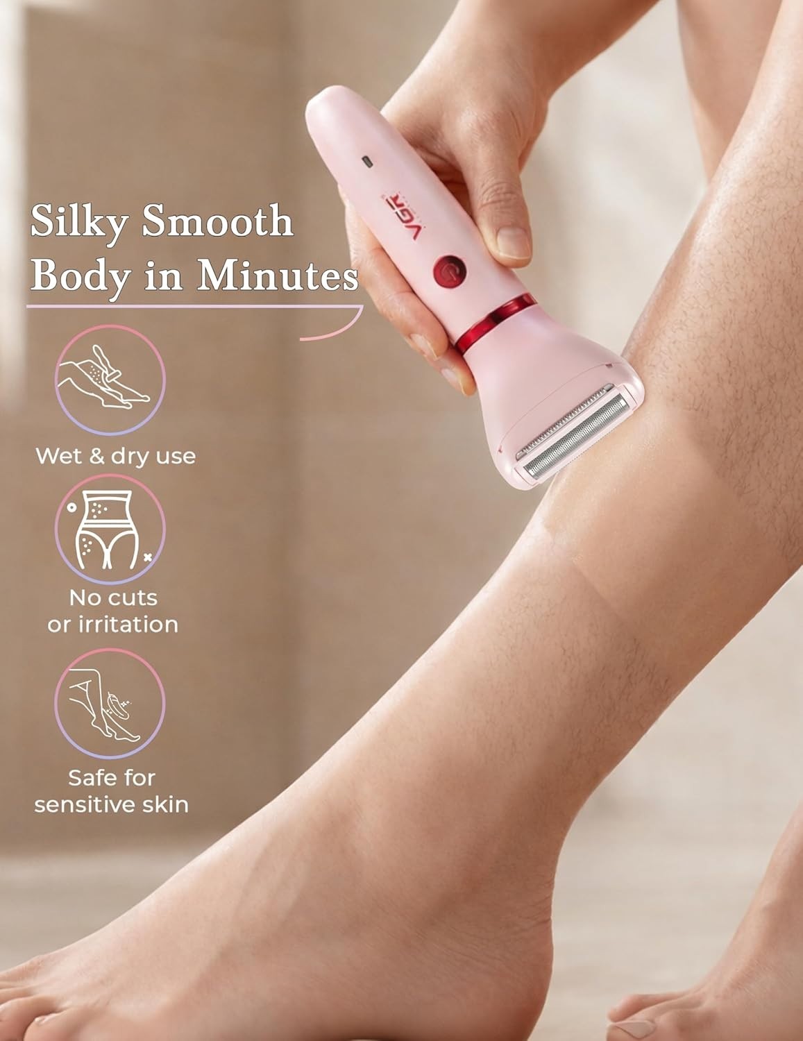 VGR V-735 Professional 3-in-1 Waterproof Women’s Body Facial Bikini Trimmer