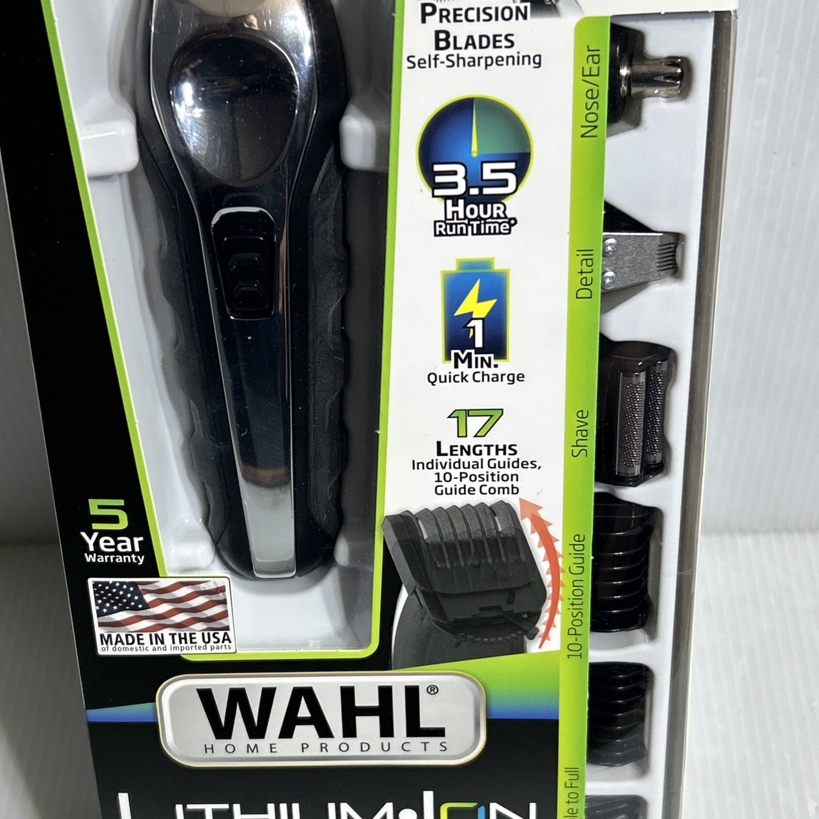 Wahl All In One Lithium Ion Trimmer Black/Silver 9888L New