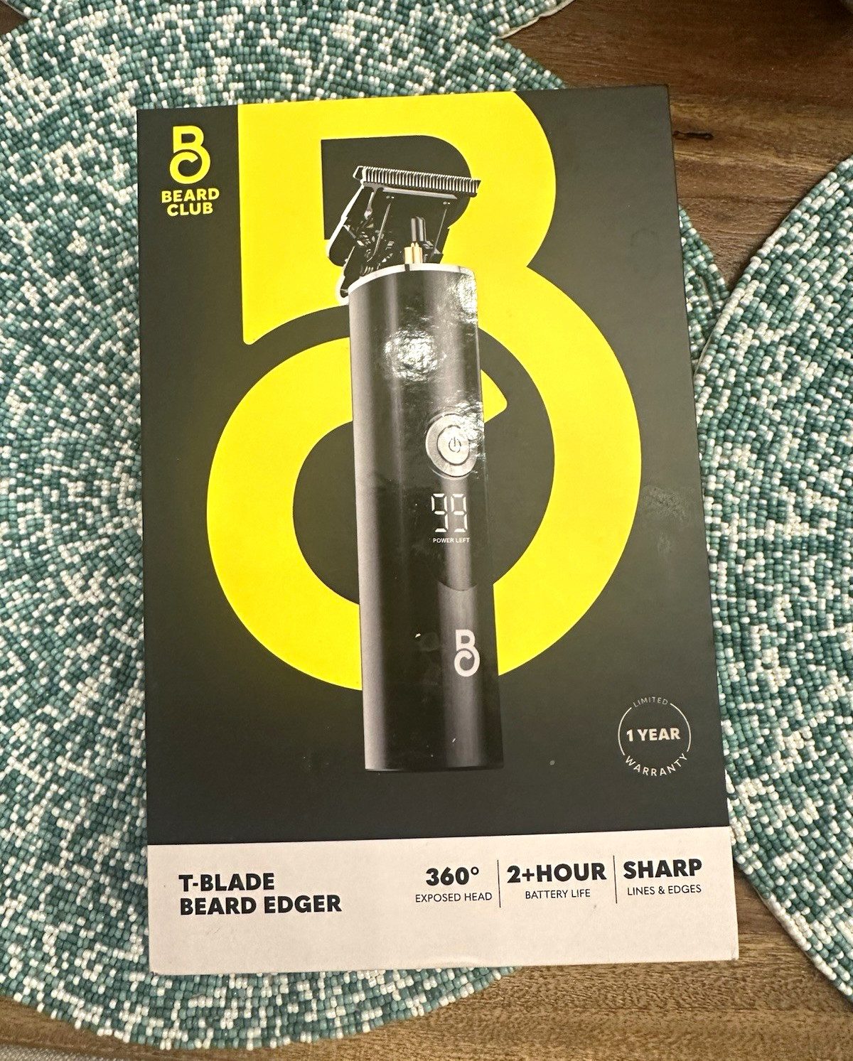 Beard Club T-Blade Beard Edger Trimmer for Beard/Hair USB Rechargeable Black