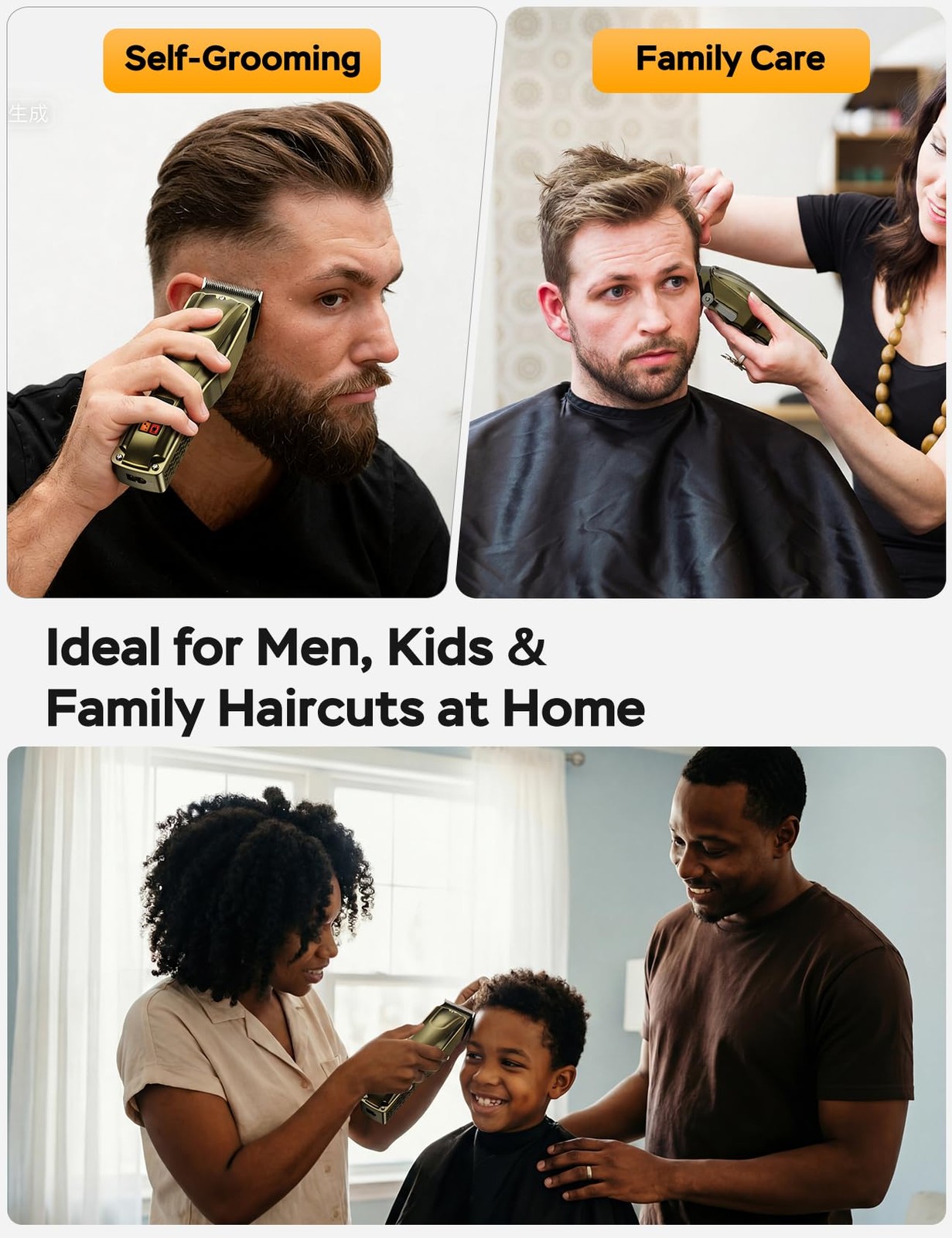 Professional Hair Clippers for Men – Cordless/Corded 7000RPM Motor, LED Display