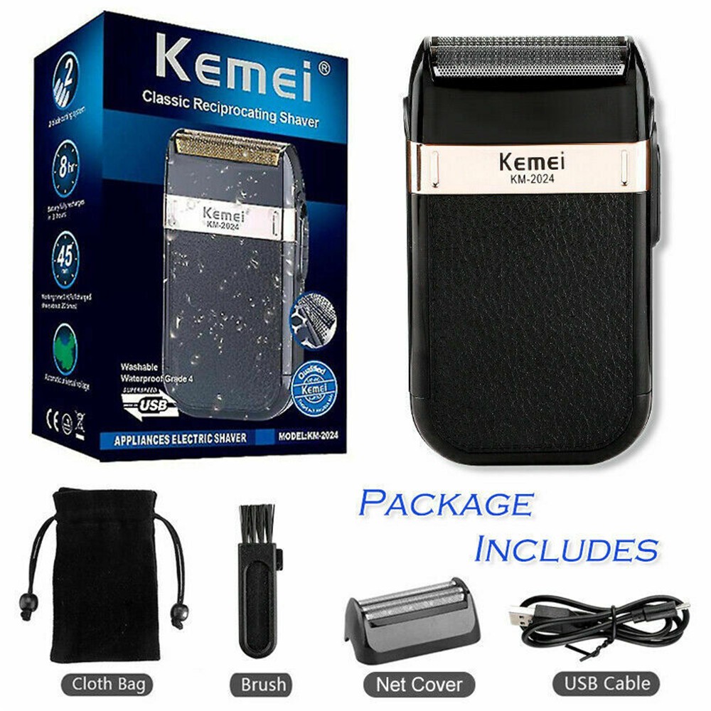 KEMEI 2024 Electric Shaver Trimmer Razor Rechargeable Hair Beard Shaving Machine