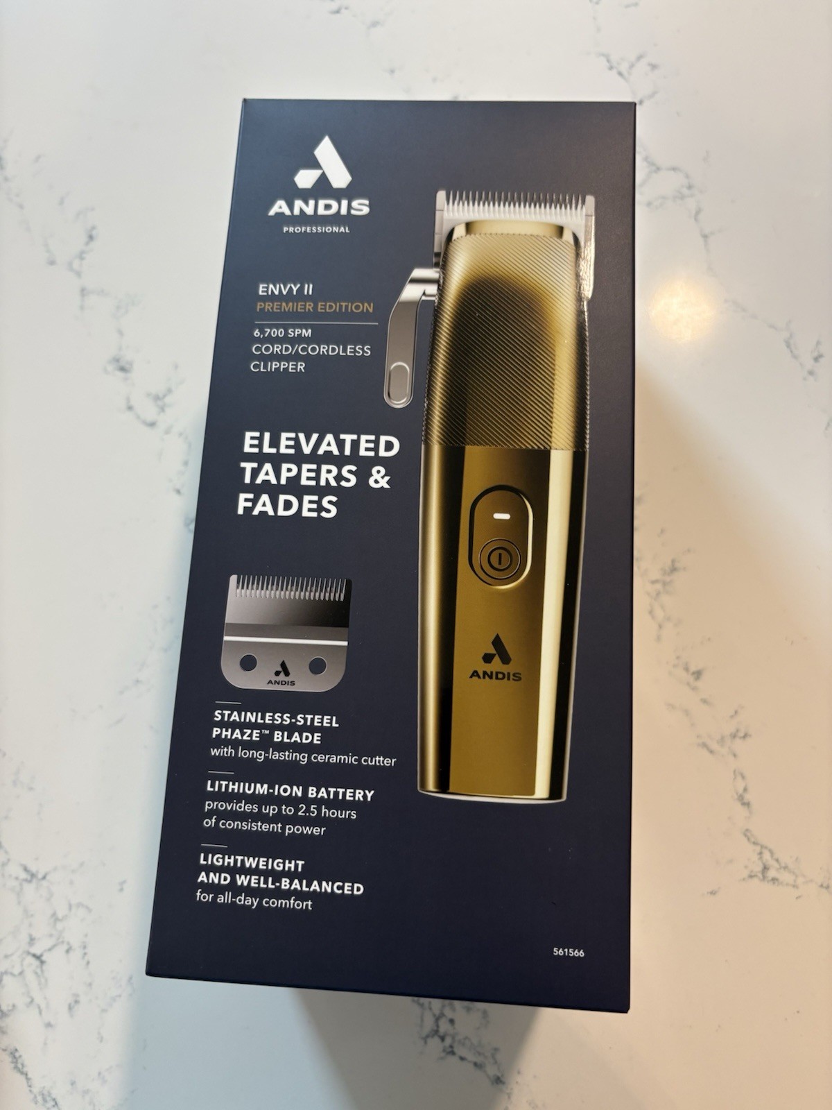 Andis Envy II Premier Edition Cord/Cordless Clipper Gold Charging Stand 561566