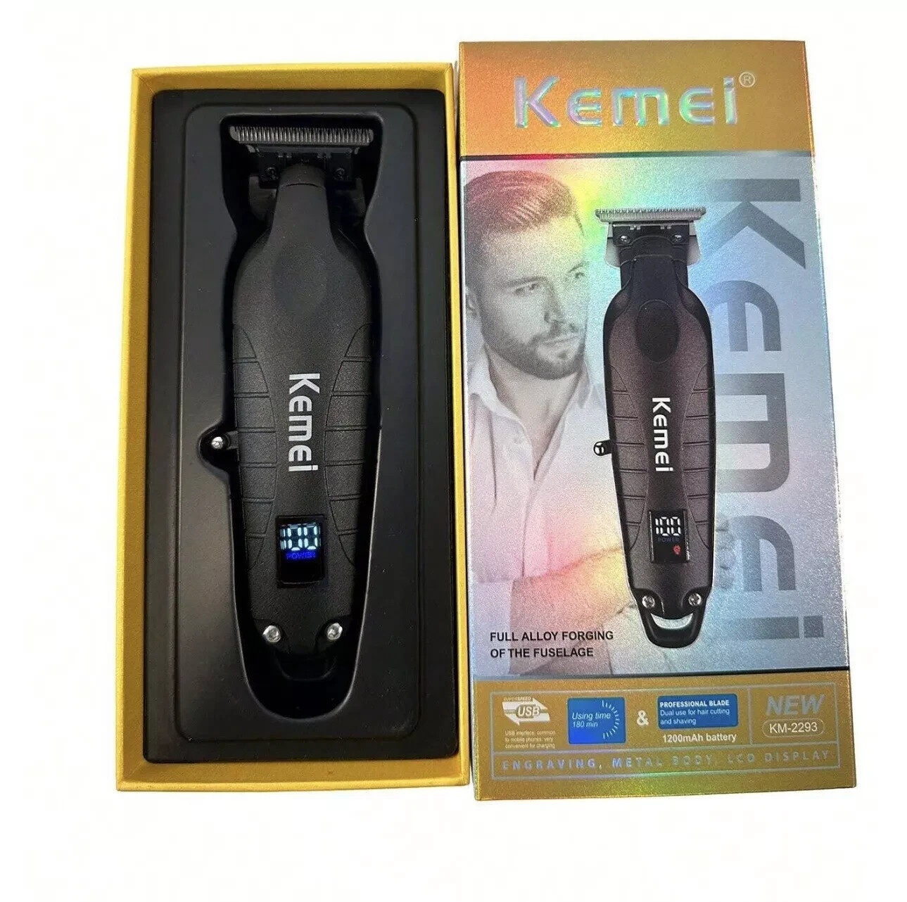 KEMEI 2293 Professional Hair/Beard Trimmer for Men Zero Gapped Hair Clippers for