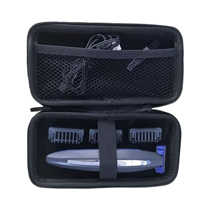 Trimmer Case Travel Bag EVA Semi Hard Shell Zipper Storage Razors Mesh 7.5″ 4″ 1
