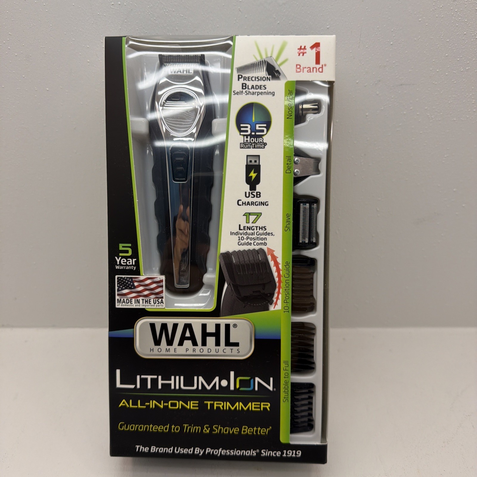 Wahl Lithium Ion All-in-One Men’s Trimmer, Beard Nose Hair Grooming Kit 9888-600