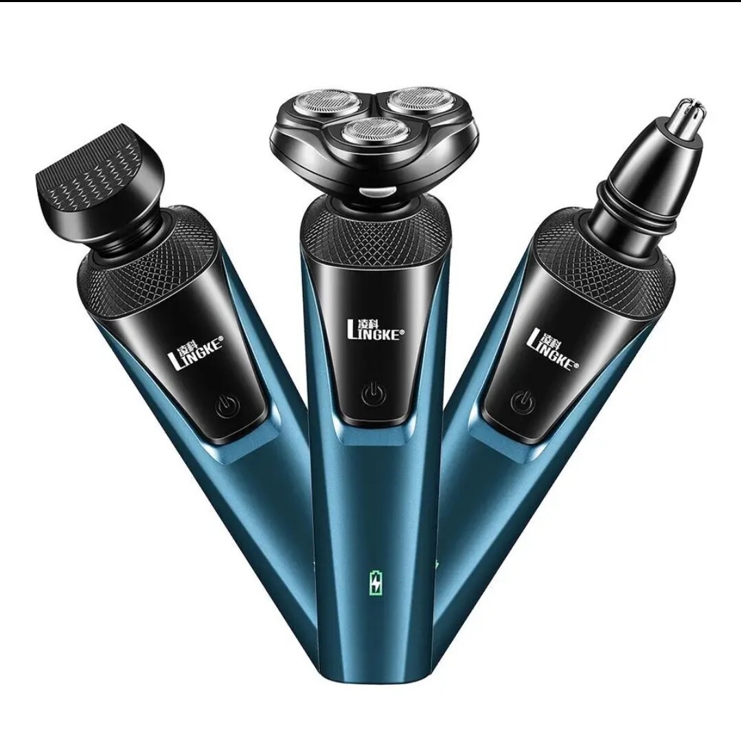 3-in-1 Wet & Dry Electric Shaver, Washable Rechargeable Men’s Electric Shaver