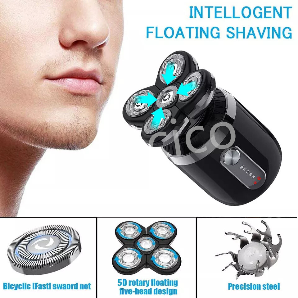 Men’s Electric Shaver 3D Electric Shavers for Male IPX7 Rotary Cordless Wet/Dry
