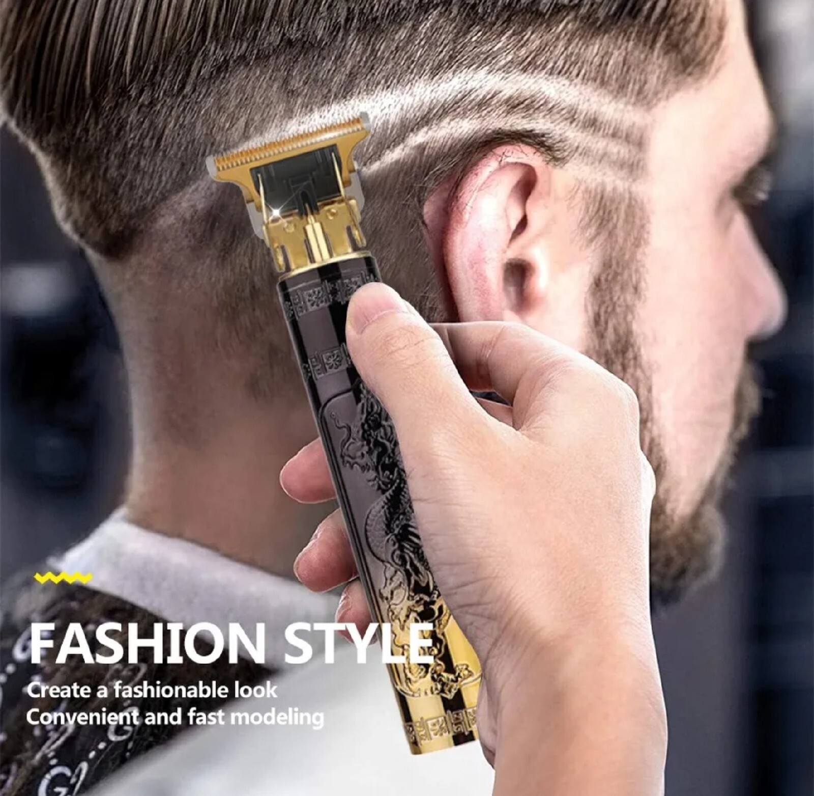ABS electric hair clipper, retro oil head rechargeable shavers.Gray color.