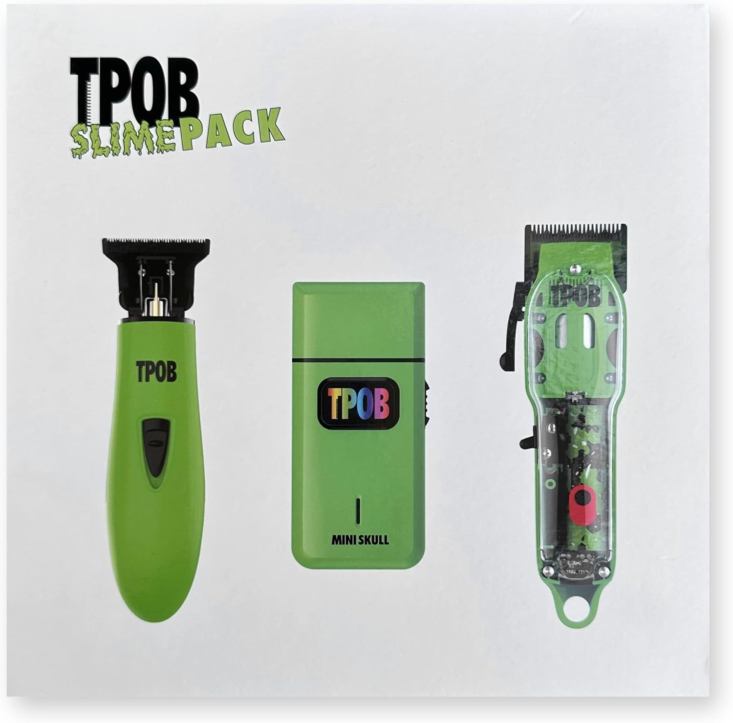 TPOB Slime 2 Barber Hair Clippers Trimmer Shaver Set for Men with Matte Green Ca