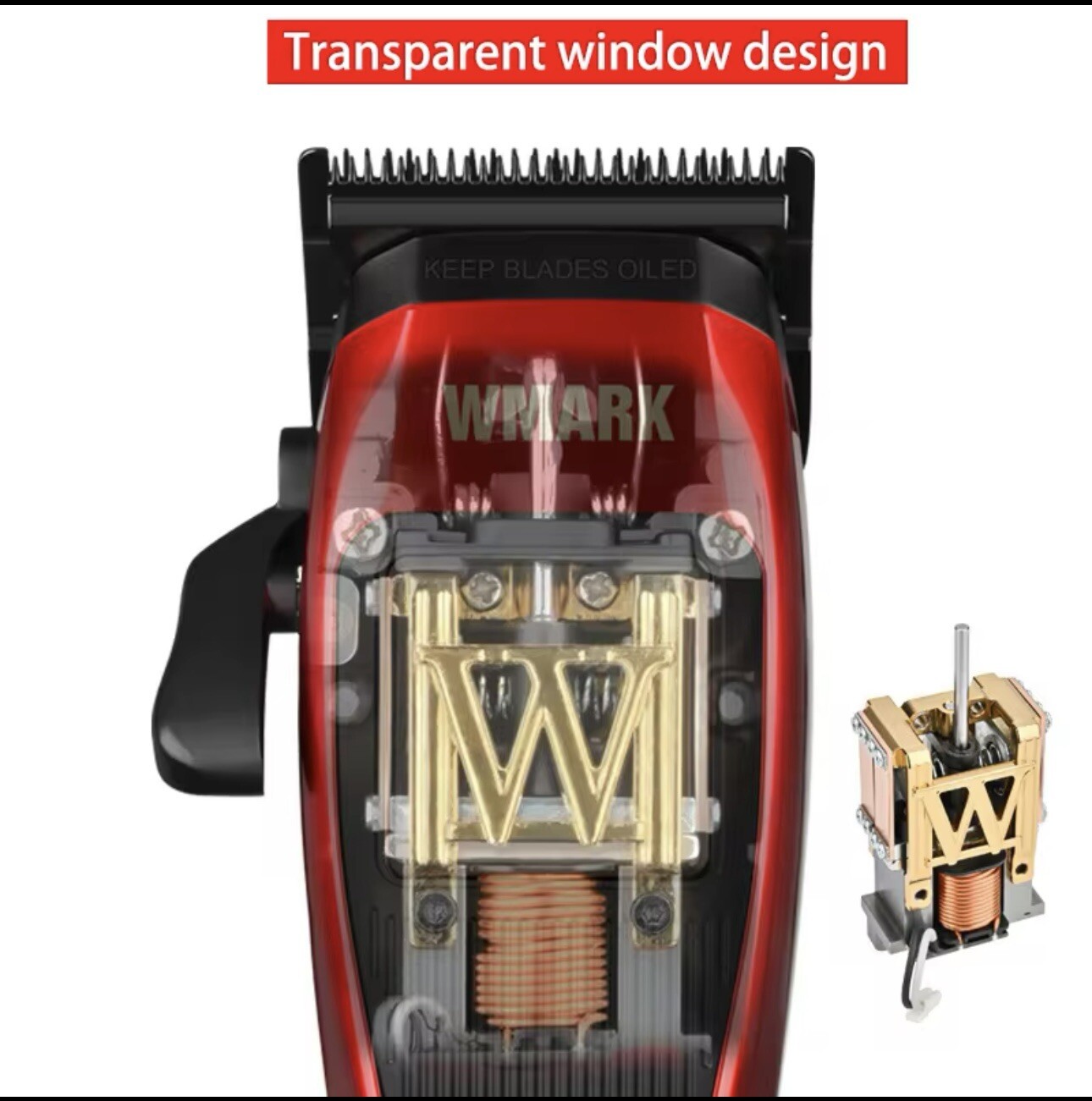 Cordless Vector Magnetic motor Clipper ,Wmark NG-X1 with magnetic guards
