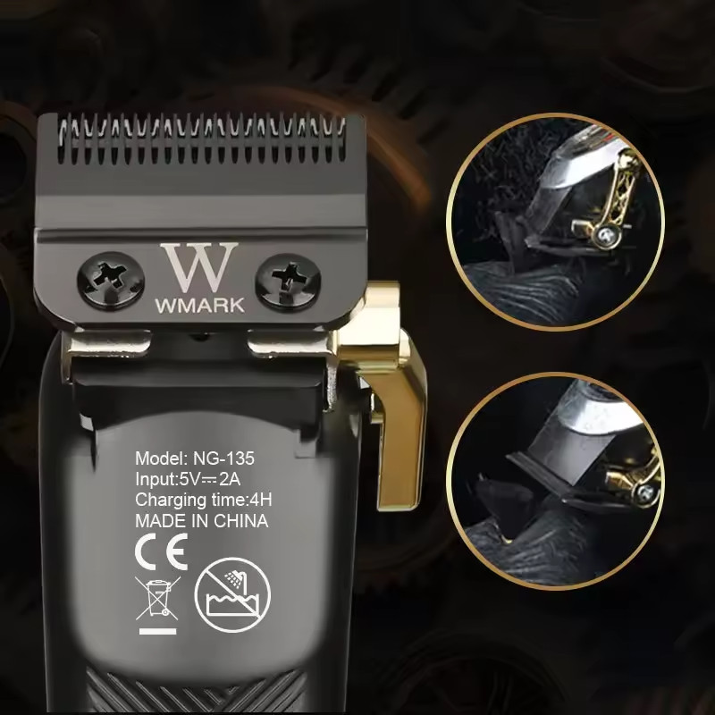 WMARK NG-135 Cordless Clipper – Wireless Charging & High-Speed Motor ⚡