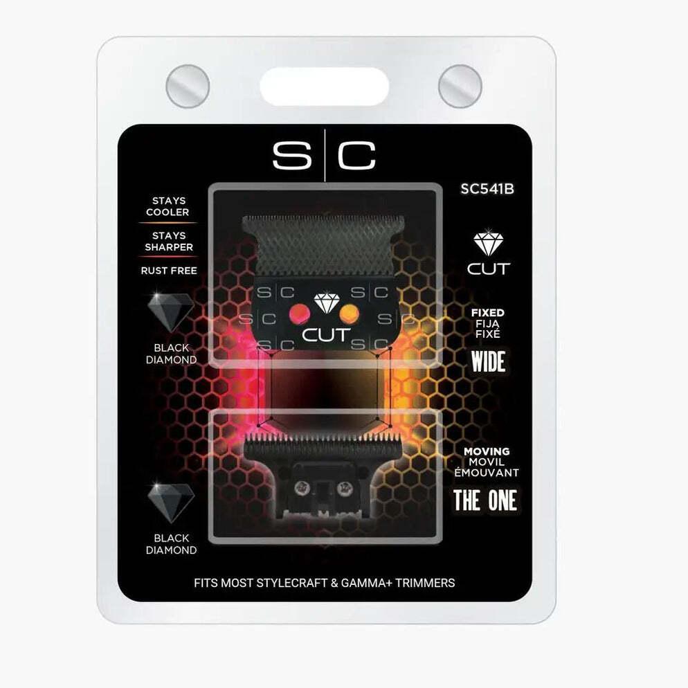 StyleCraft Replacement Diamond Cut Fixed Black Diamond DLC Hair Trimmer #SC541B
