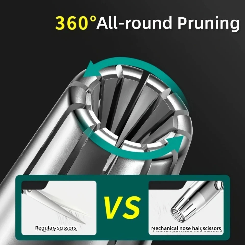 Stainless Steel Nose Hair Trimmer – Manual, Washable & Travel-Friendly for Men