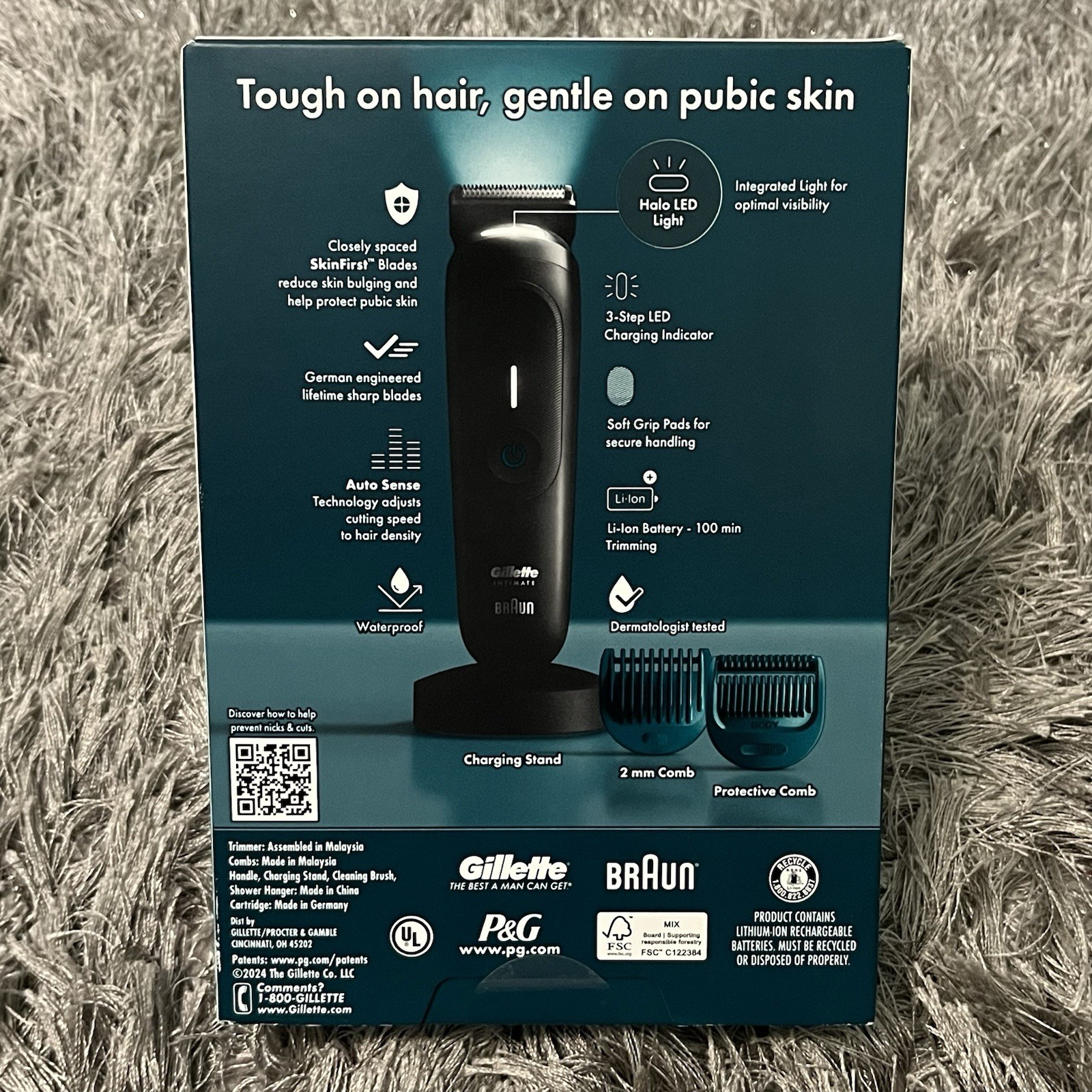 Gillette Intimate i7 Pubic Hair Trimmer + Free Razor (Prevents Nicks & Cuts)