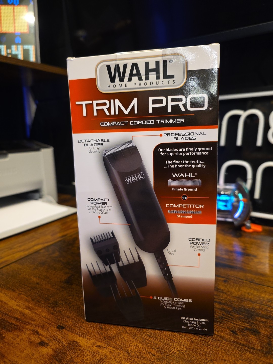 Wahl Trim Pro Compact Corded Trimmer for Men with Detachable Blades New