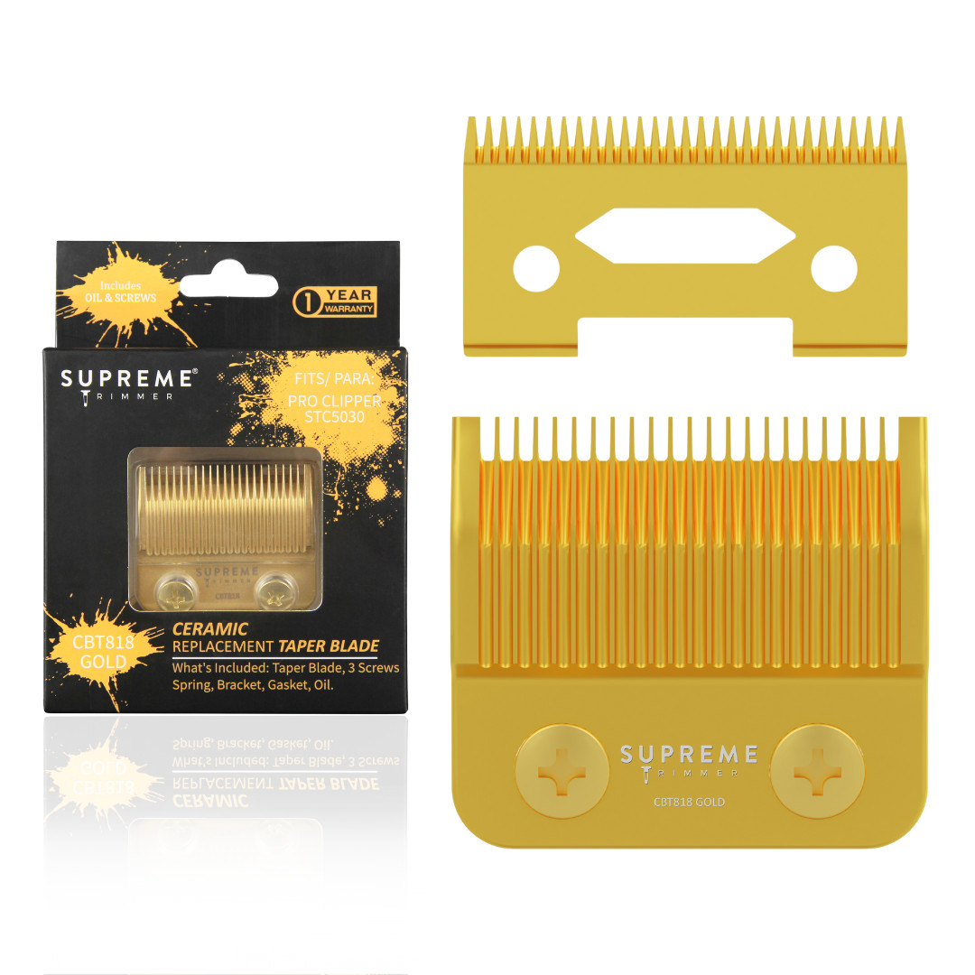 Supreme Trimmer Replacement Taper Blade CBT818 | for Clippers | Ceramic Gold
