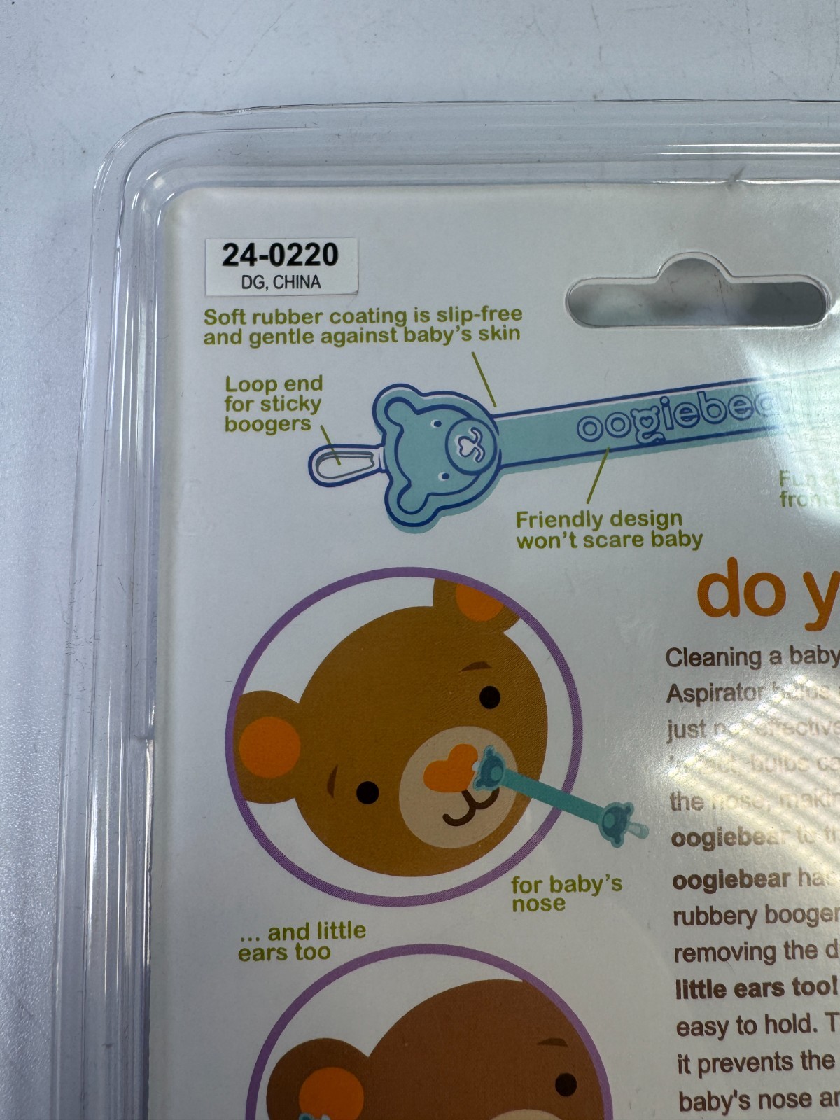 Oogiebear Baby Booger Tool Nasal Ear Cleaner Blue 0+ Months New Sealed