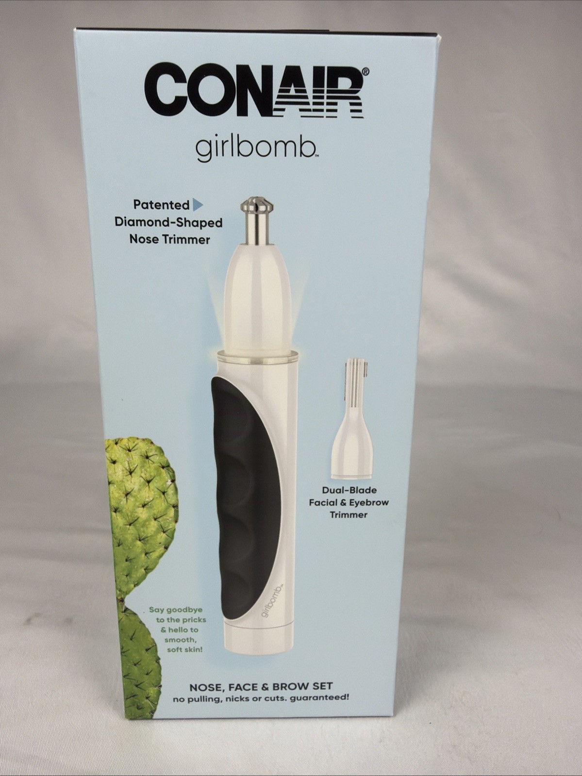 Conair Girlbomb Nose, Face & Dual Blade Facial Eyebrow Hair Trimmer Set NEW