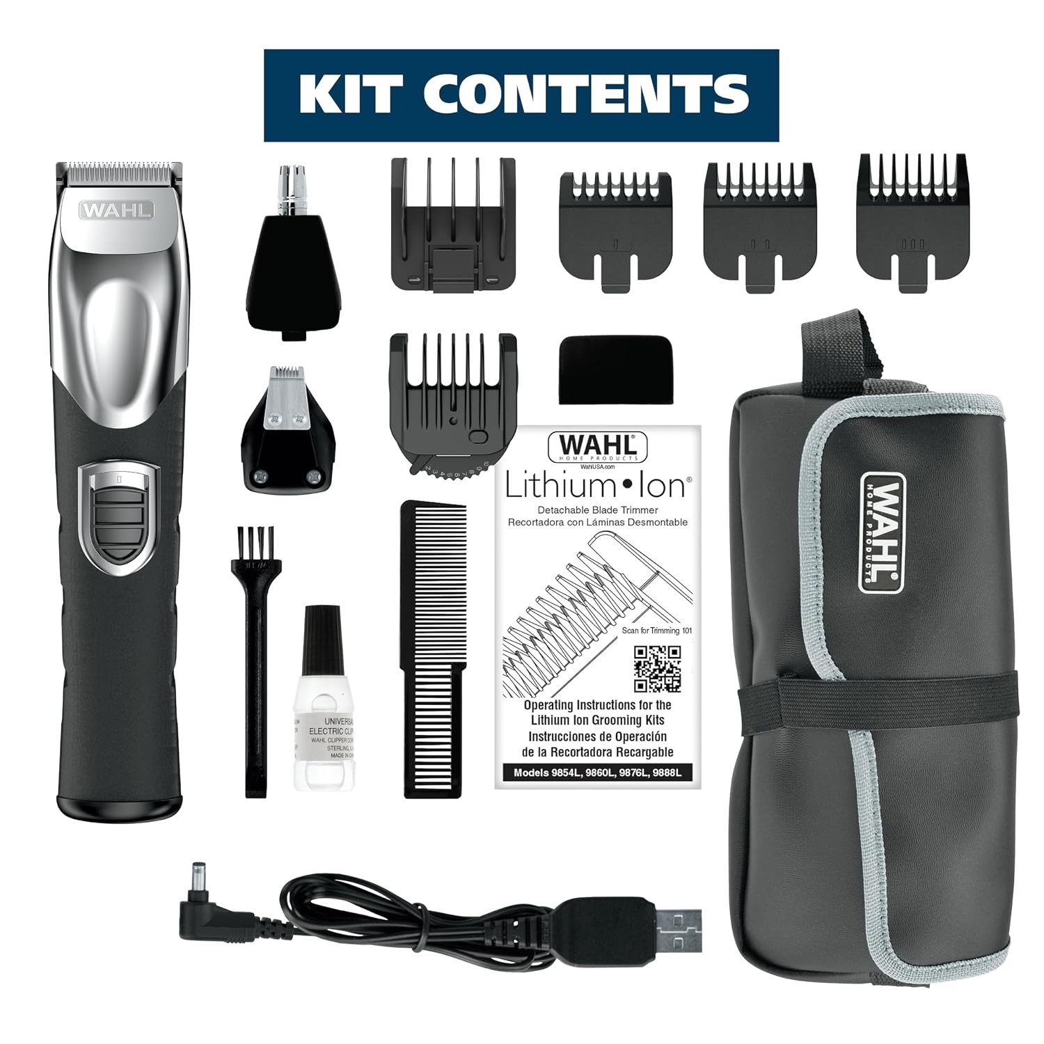 Wahl Beard Trimmer for Men Rechargeable Lithium-Ion Grooming Kit – Choose Model