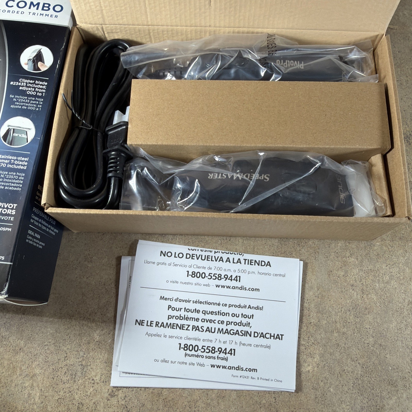Andis Pivot Motor Combo Adjustable Blade Clipper & Trimmer #24075