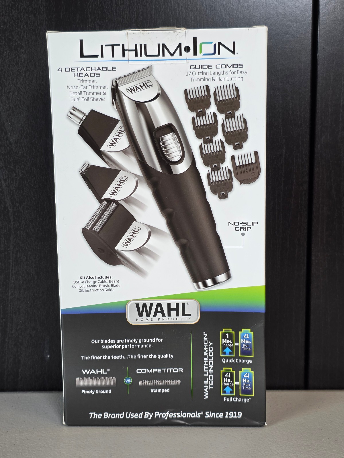 Wahl All-In-One Lithium Ion Trimmer Set w/ 4 Detachable Heads 9893-700