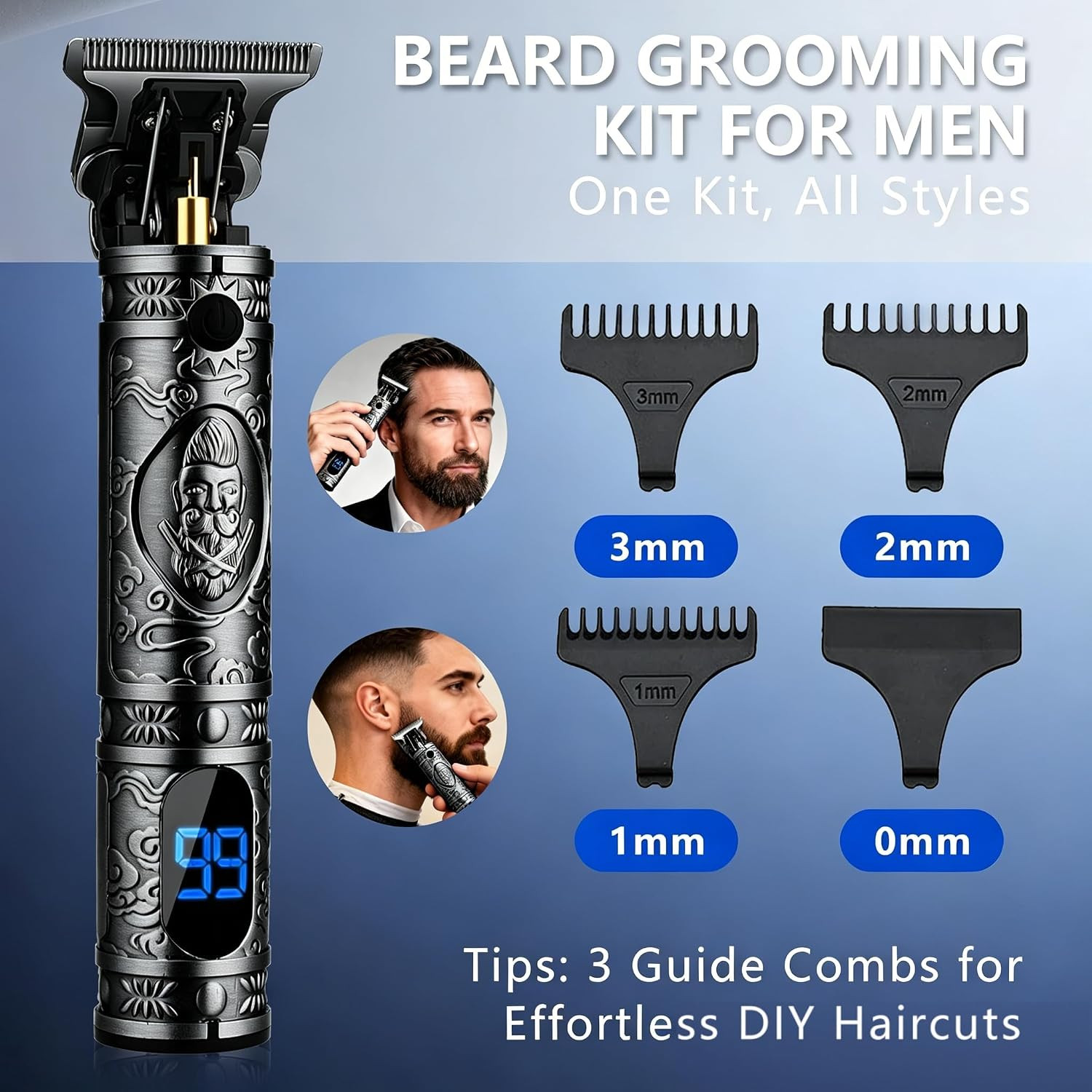 Beard Trimmer, Cordless T-Blade Hair Clippers, Ultra Portable | Edgers Trimmer,1