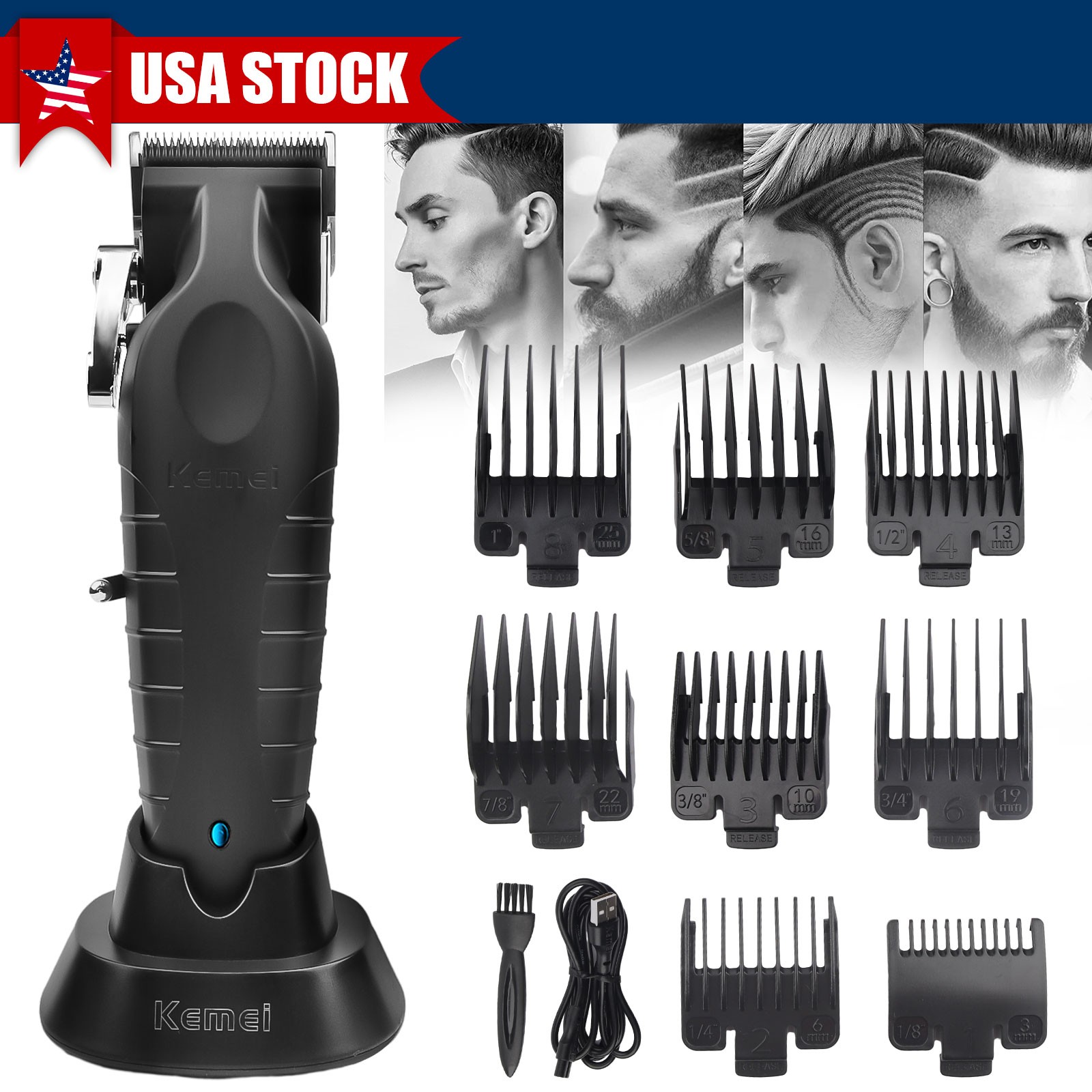 Kemei-2296 Cordless Electric Hair Trimmer Clipper Professional Cutting Machine
