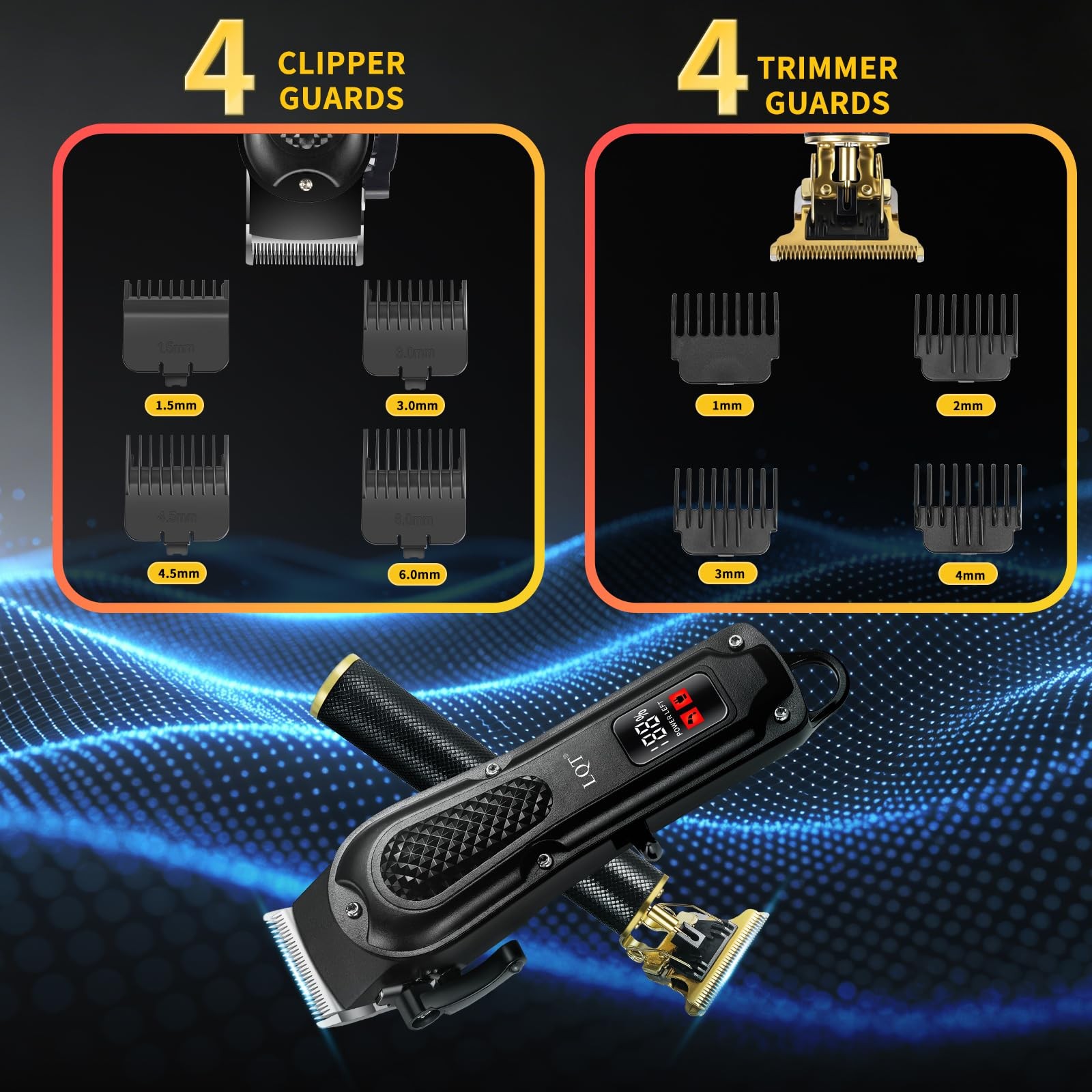 ® Men’s Professional Hair Clippers Kit，Cordless & Corded Barber Clippers Set，…