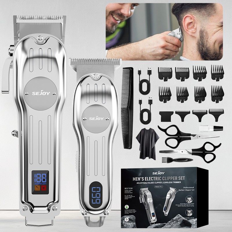 SEJOY Professional Hair Clippers & Trimmer Kit for Barber Mens Beard Haircut Set