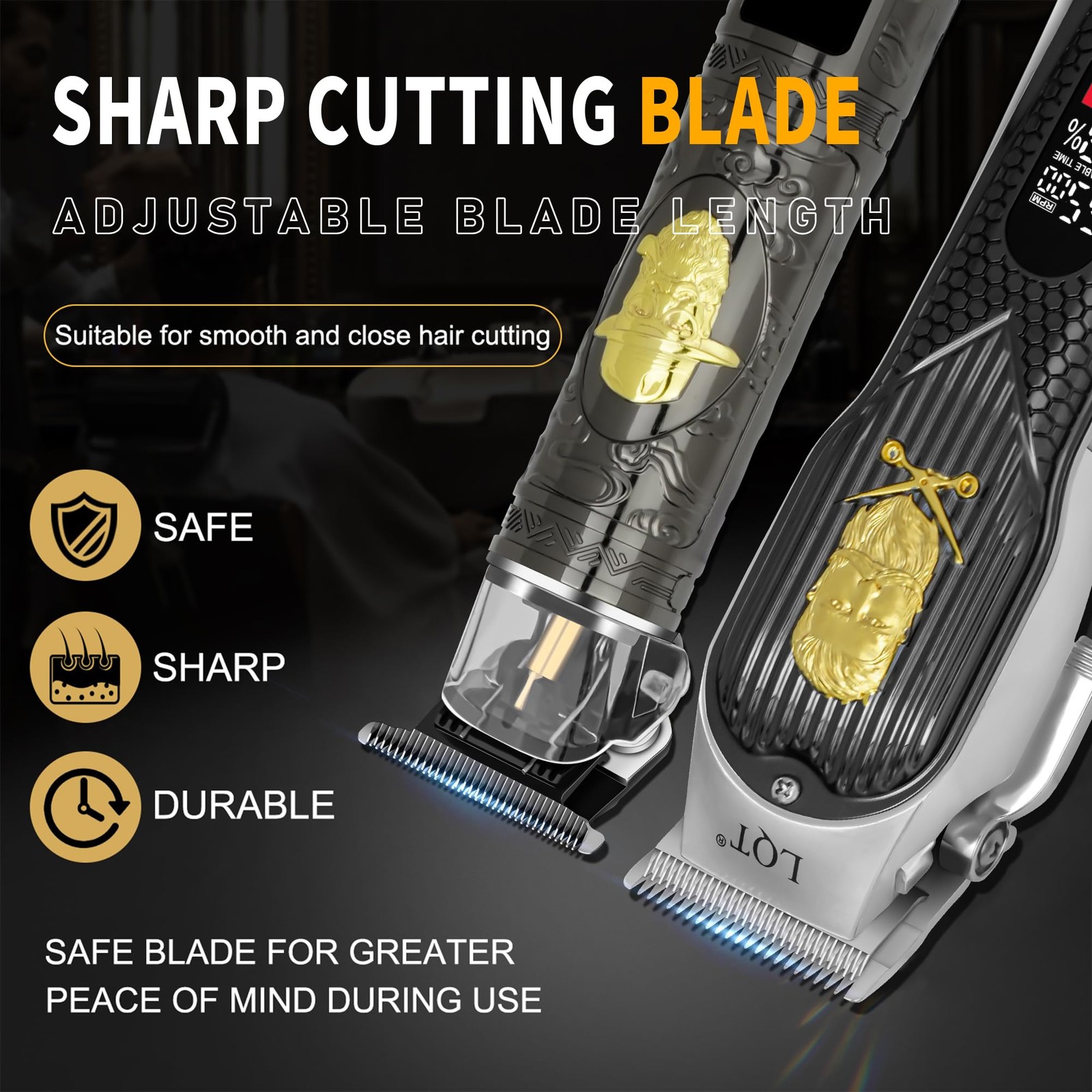 Professional Hair Clippers for Men, Cordless Barber Clippers with Precision T…