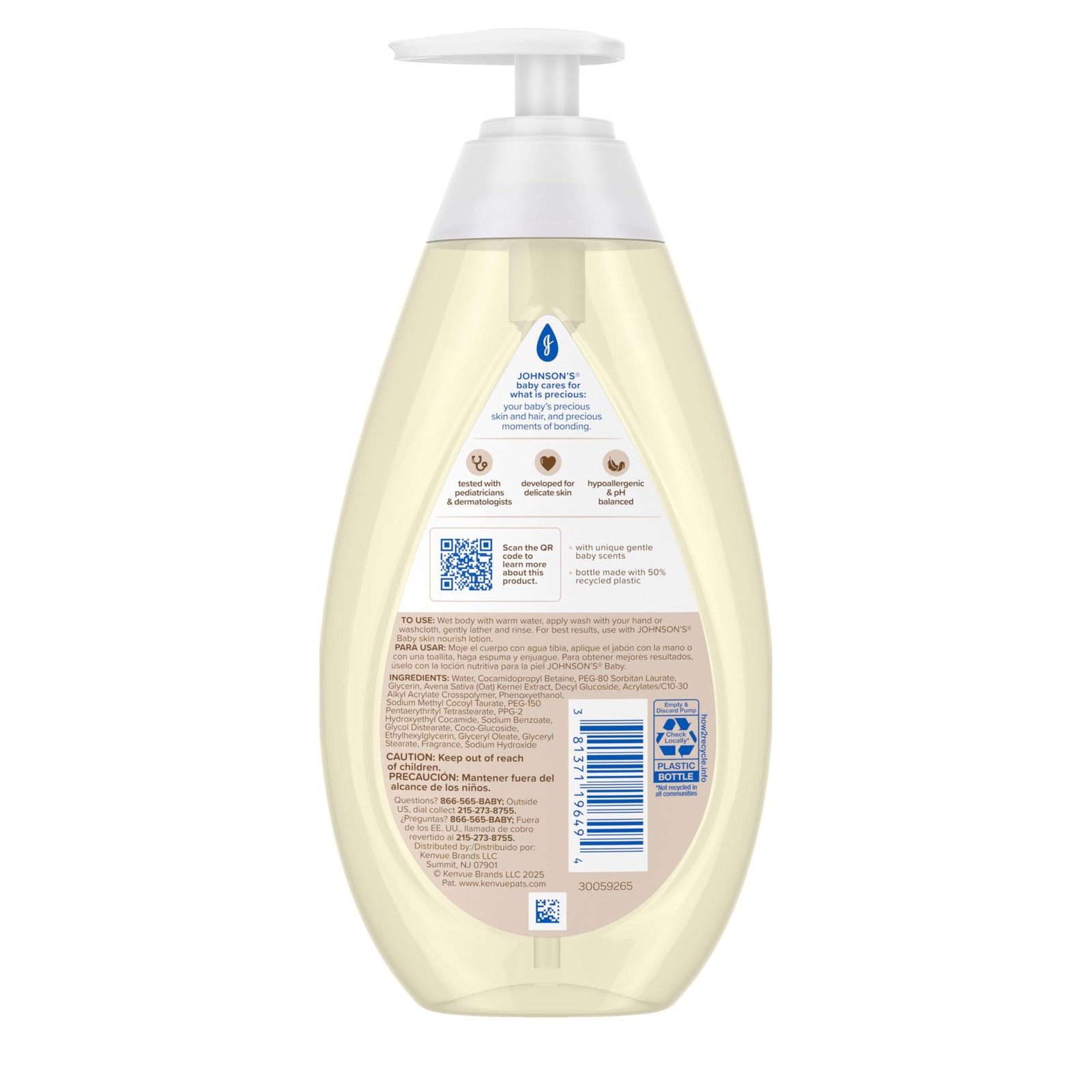 Johnson’s Skin Nourishing Moisture Baby Wash, Vanilla 20.3 Fl Oz (Pack of 1)