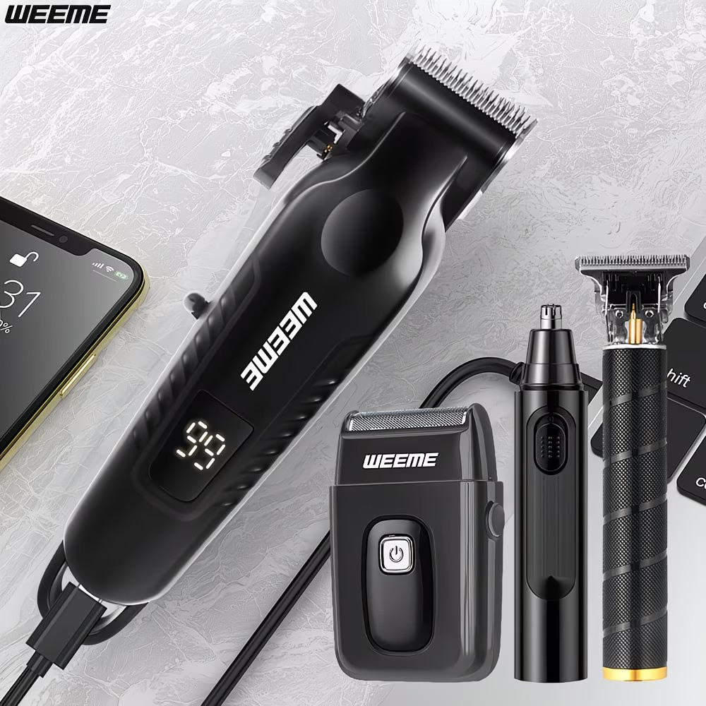 4 In 1 Men’s Grooming Kit, Hair Clipper Beard Trimmer Shaver, Nose Trimmer