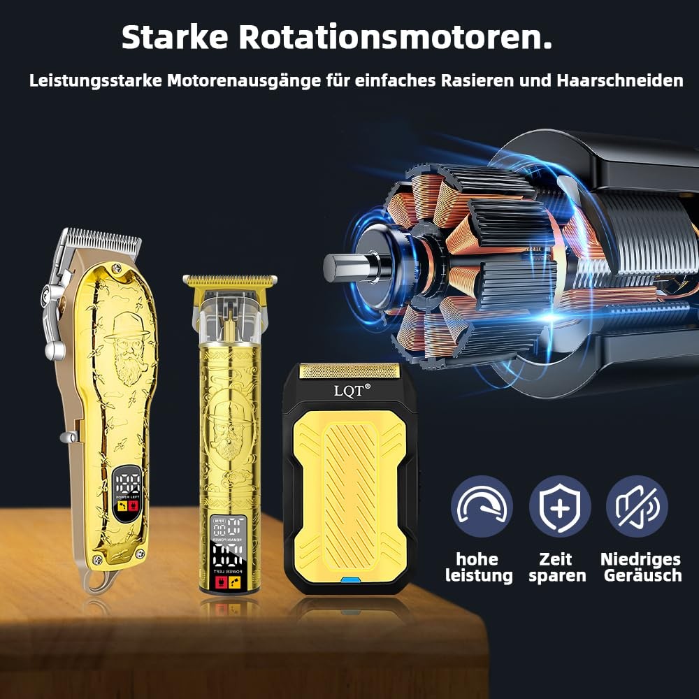 LQT Professional Hair Clipper Set for Men Electric Shaver Razor Cordless Hair…