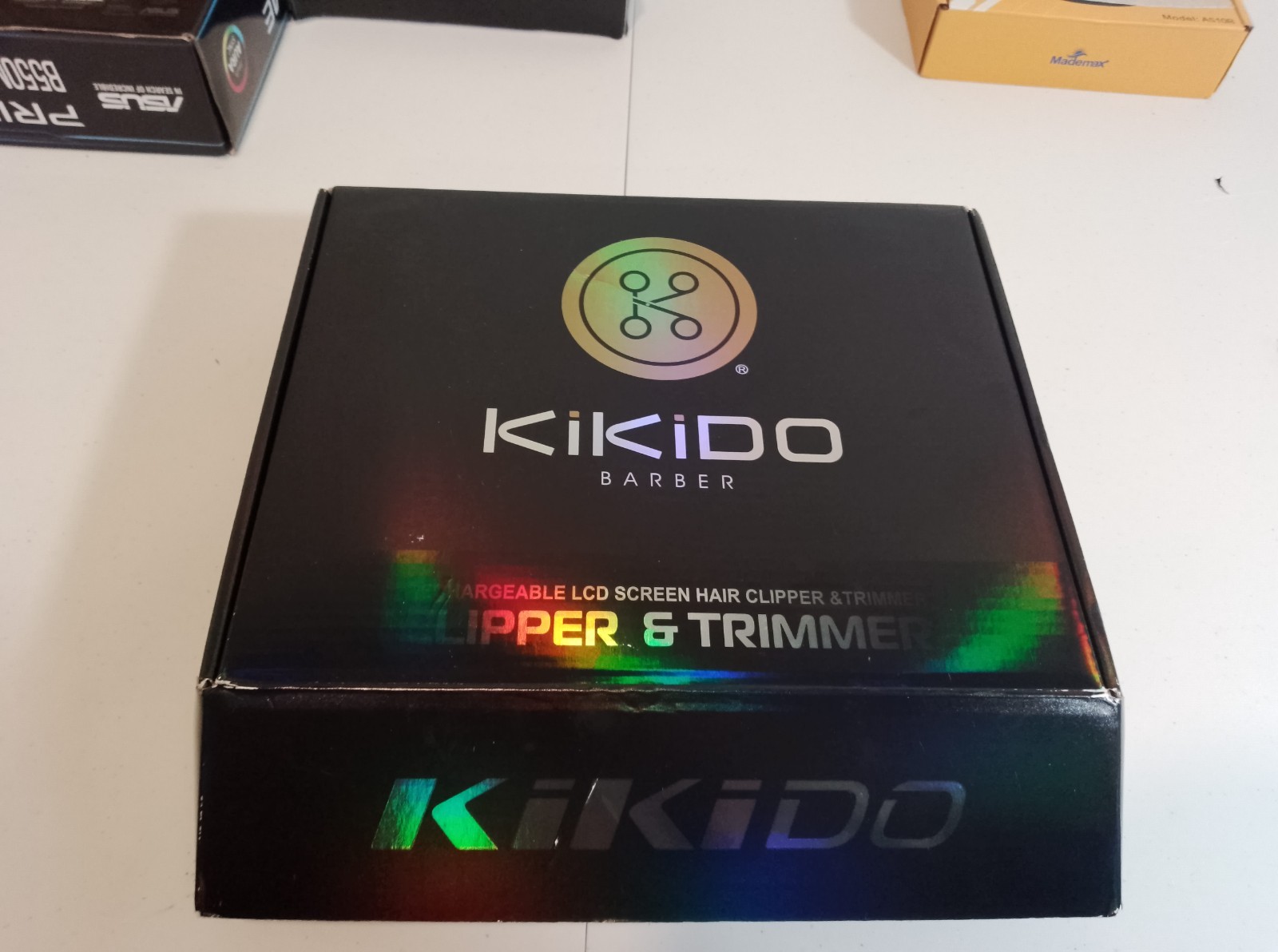 Kikido Rechargeable LCD Hair Clipper & Trimmer Set Silver Black Head Face