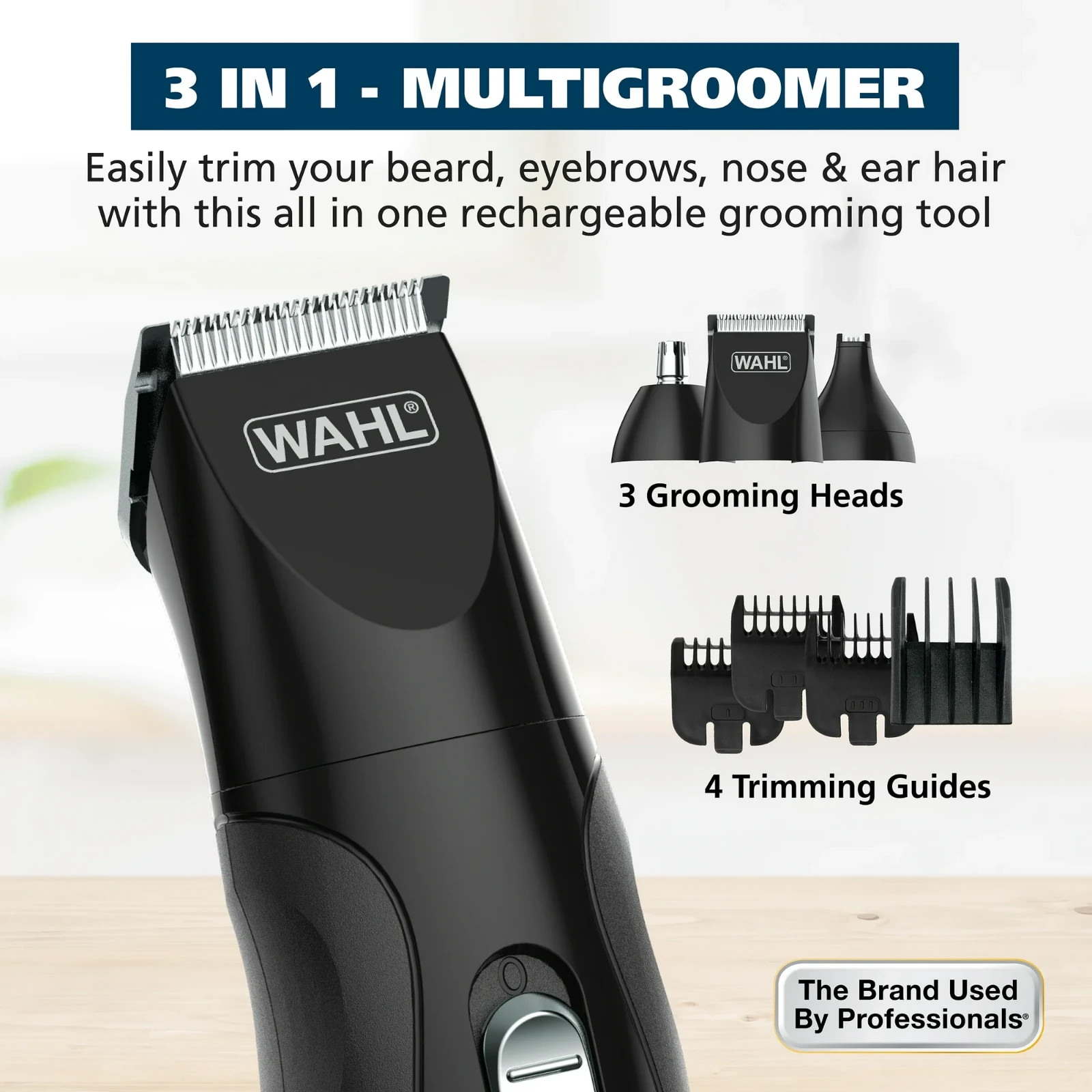 Wahl All in One Cordless Electric Trimmer for Men Beard Mustache Nose Hair free