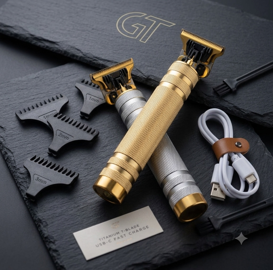 Vintage T9 Barbeador Gold Silver Beard Hair Trimmer Cutter Machine for Men