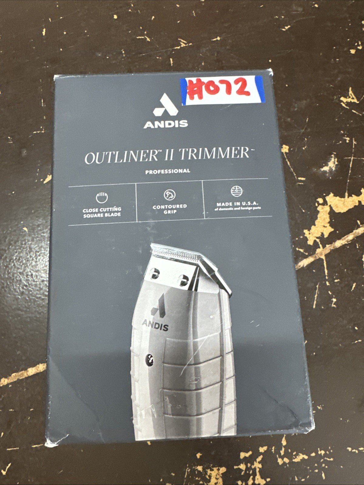 Andis 04685 Professional Outliner II Square Blade Beard Trimmer, Grey, Corded