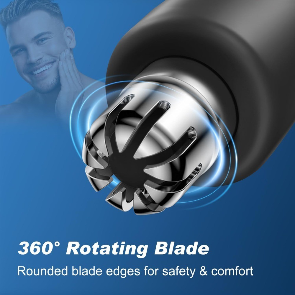 Precision Nose Hair Trimmer – 360° Safe & Efficient Electric Trimming, USB